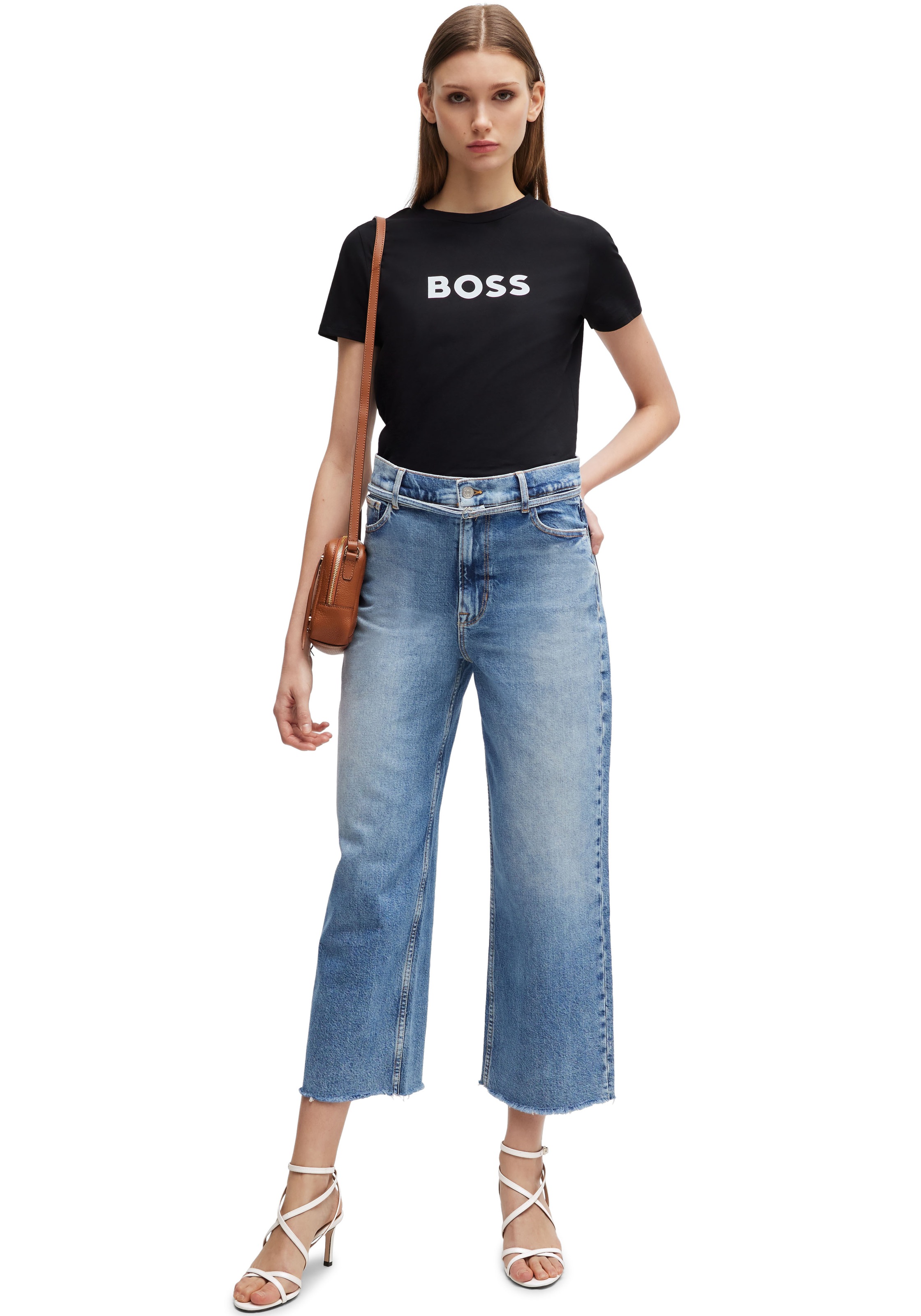 BOSS ORANGE T-Shirt »Elogo Premium Damenmode«, mit BOSS-Schriftzug