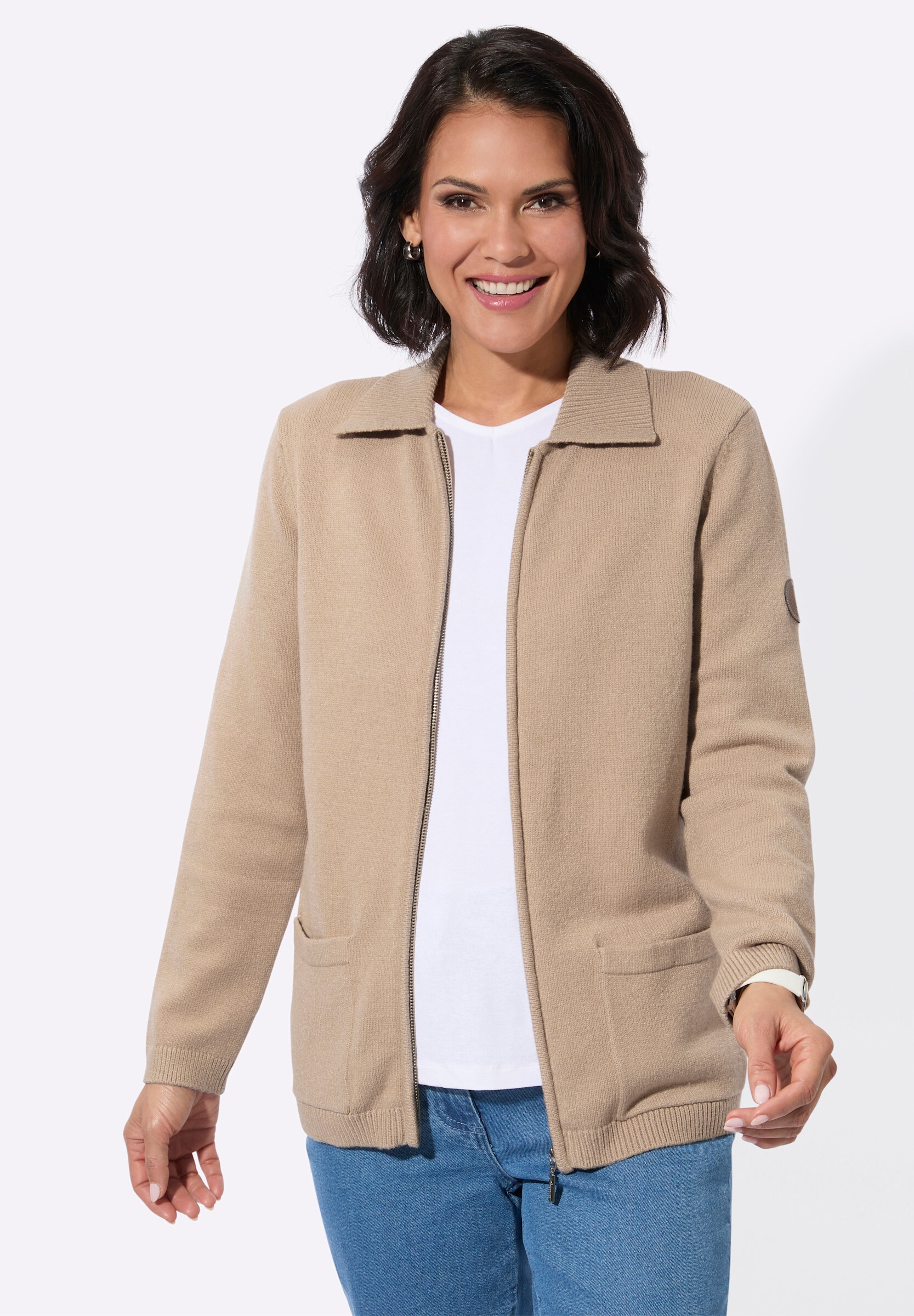 Witt Strickjacke »Strickjacke Strickjacke mit Polokragen«