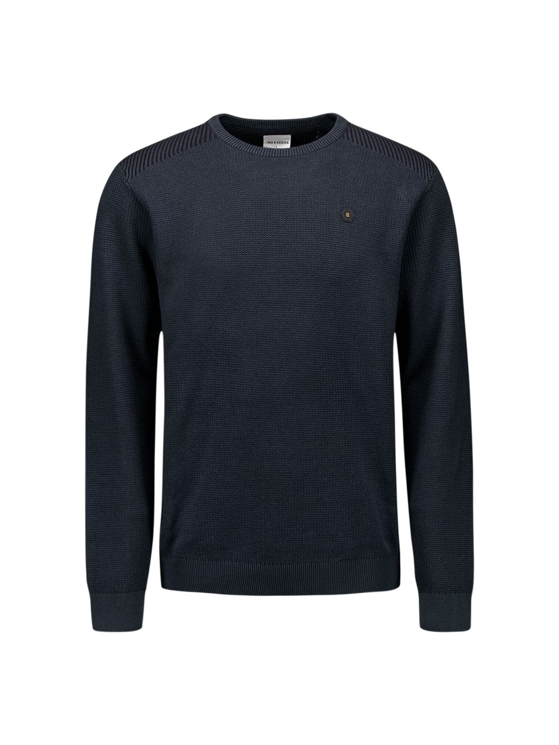 NO EXCESS Rundhalspullover mit Jacquard Optik