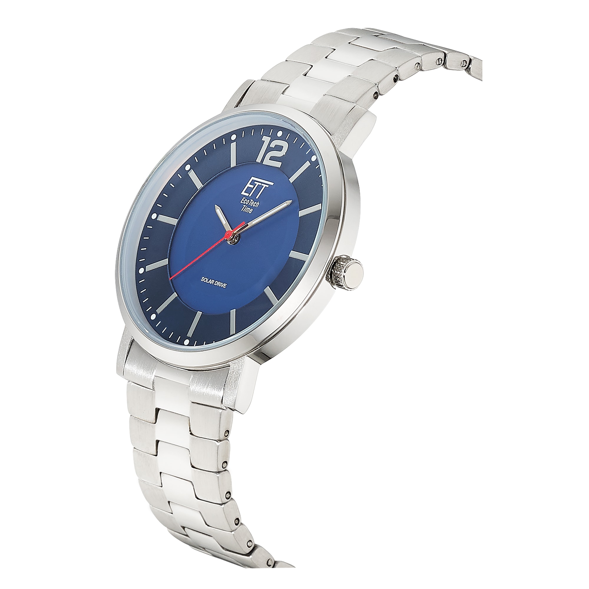 ETT Solaruhr Armbanduhr, Damenuhr, Herrenuhr, Partneruhr, Edelstahlarmband