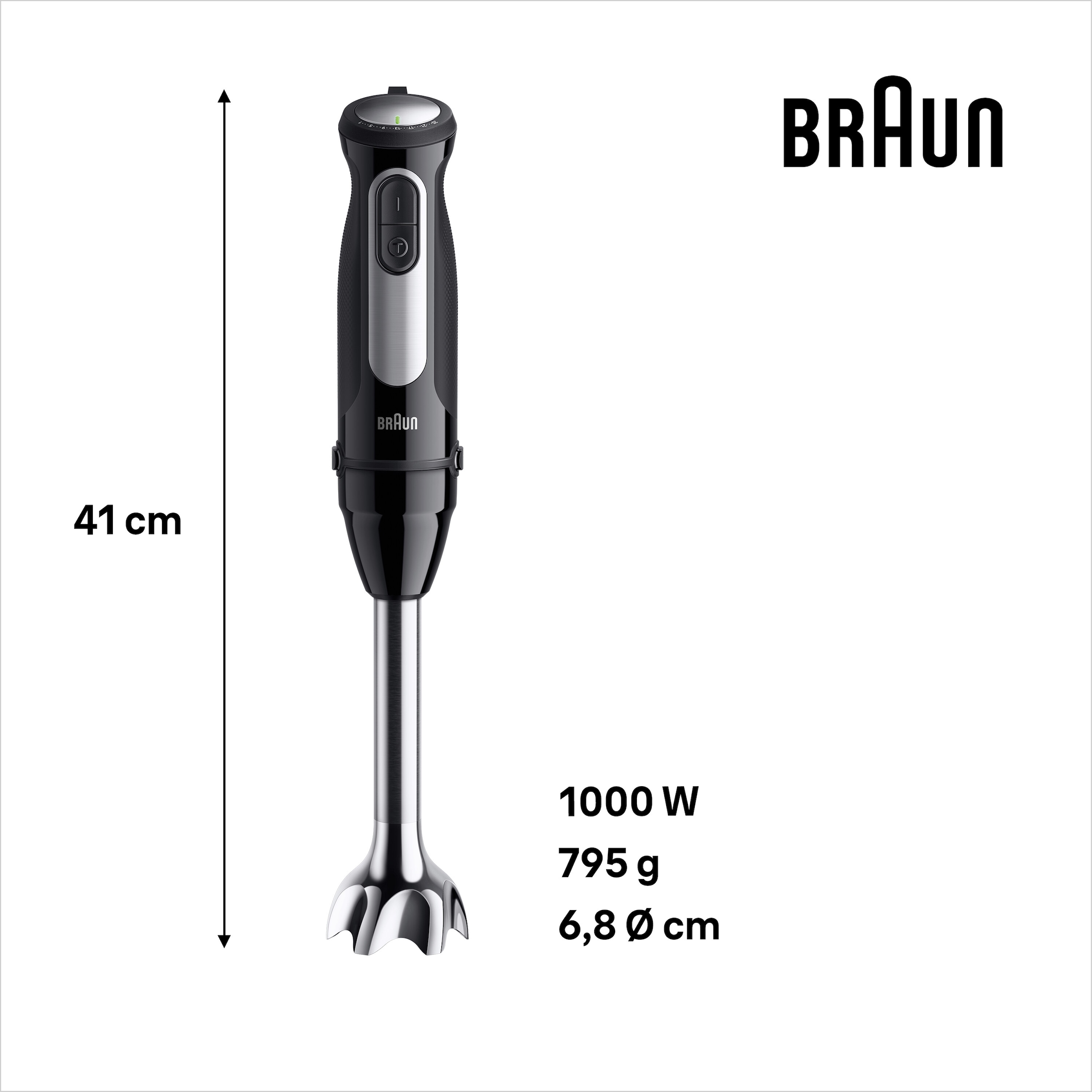 Braun Stabmixer »MultiQuick 5 Pro MQ55236M«, 1000 W, schwarz