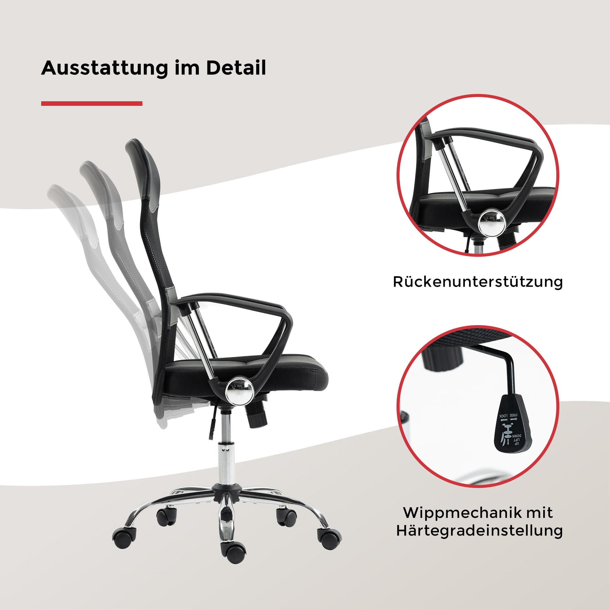 Duo Collection Bürostuhl »Regensburg« () mit verchromten Fußkreuz, Chefsessel