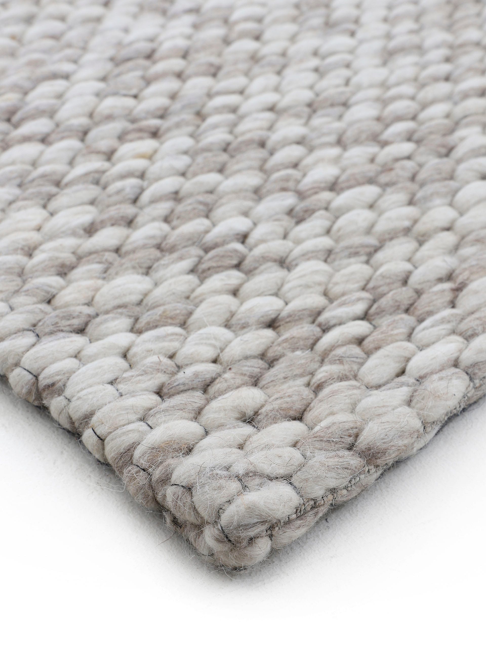 carpetfine Wollteppich »Sina«, rund, 14 mm Höhe, grobe Struktur, Zeitloses Design, reine Wolle, Wohnzimmer