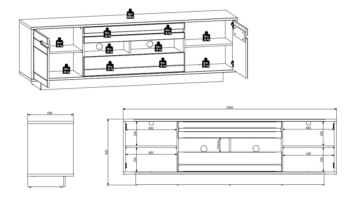 Innostyle TV-Schrank »BELLANO«, Viking Oak Nature
