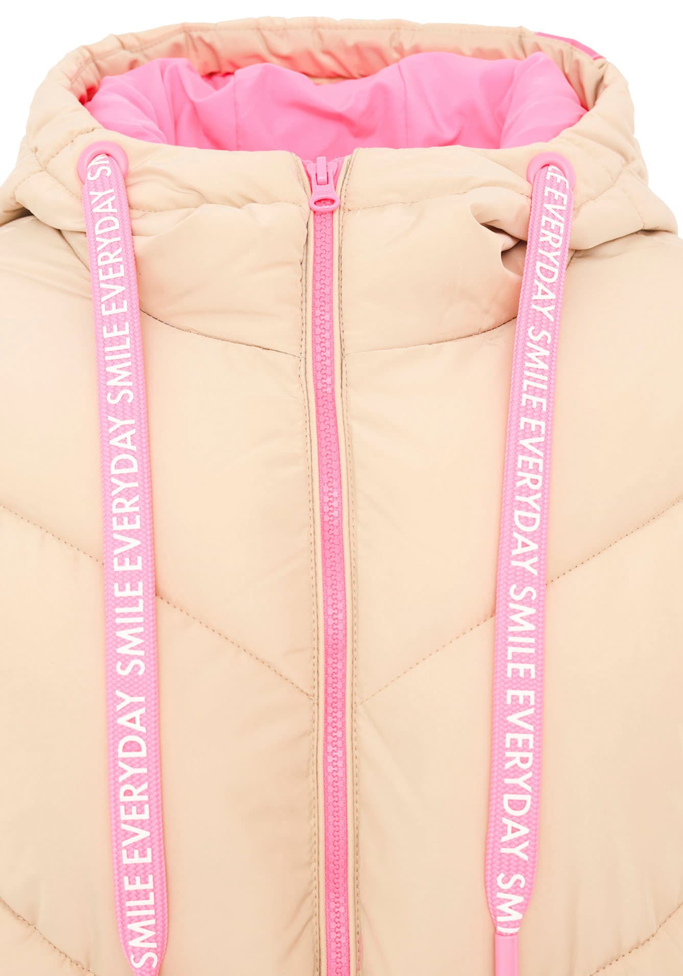 Zwillingsherz Steppjacke »"Good Vibes Only"«, mit Kapuze, mit Kapuze, Backprint und bedrucktem Zugband