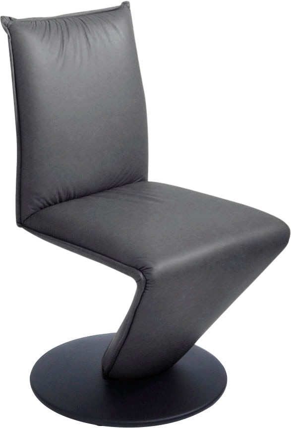 K+W Komfort & Wohnen Esszimmerstuhl "Drive Drehstuhl" () Stuhl mit federnder Sitzschale, Drehteller in Metall schwarz Struktur
