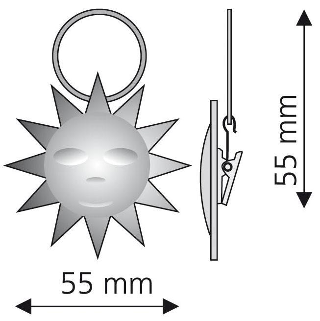 Liedeco Gardinenring »Sonne«, (Packung, 4 St., mit Dekoklammer), für Gardinenstangen Ø 16 mm