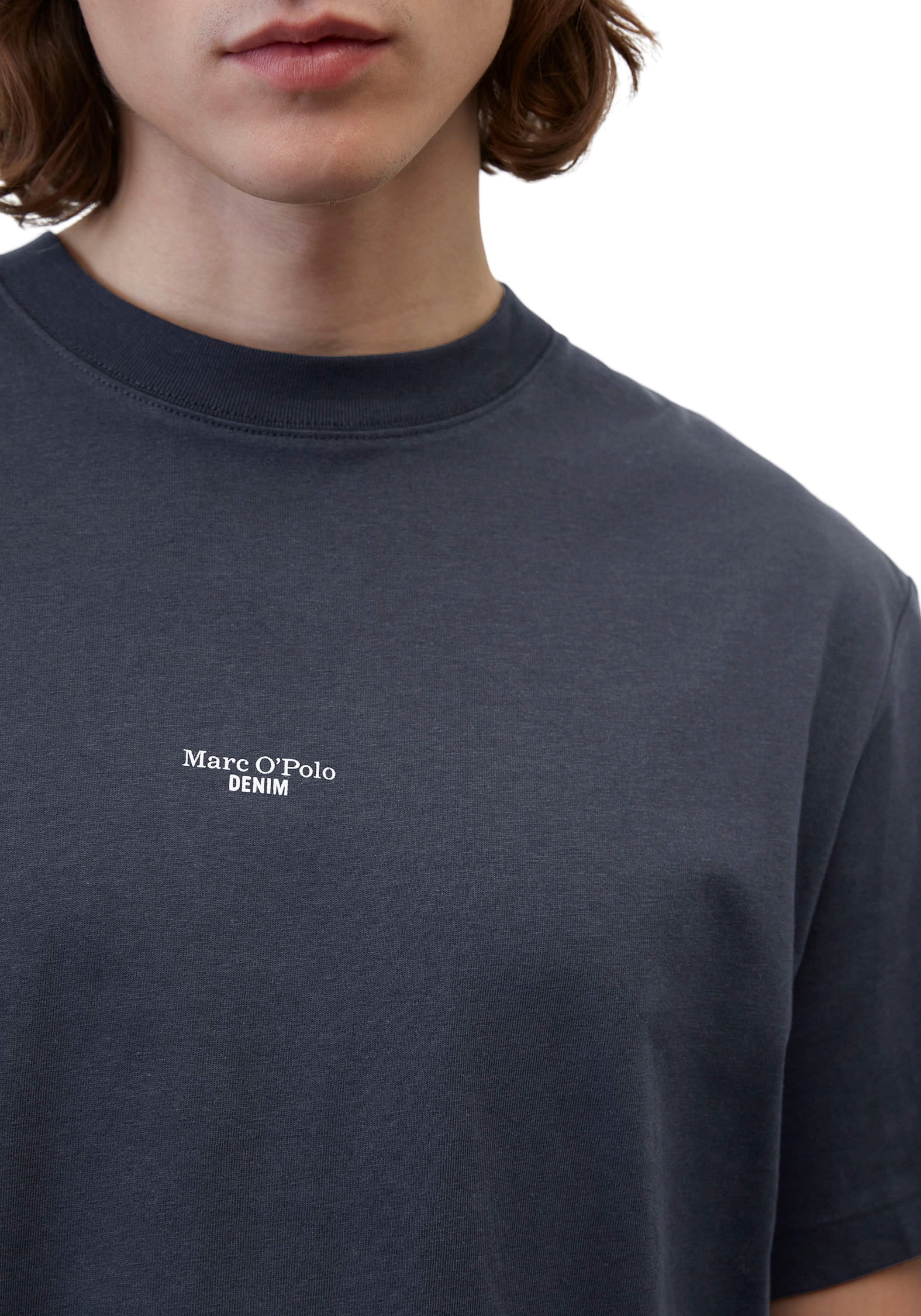 Marc O'Polo DENIM T-Shirt, mit Labeling vorne mittig