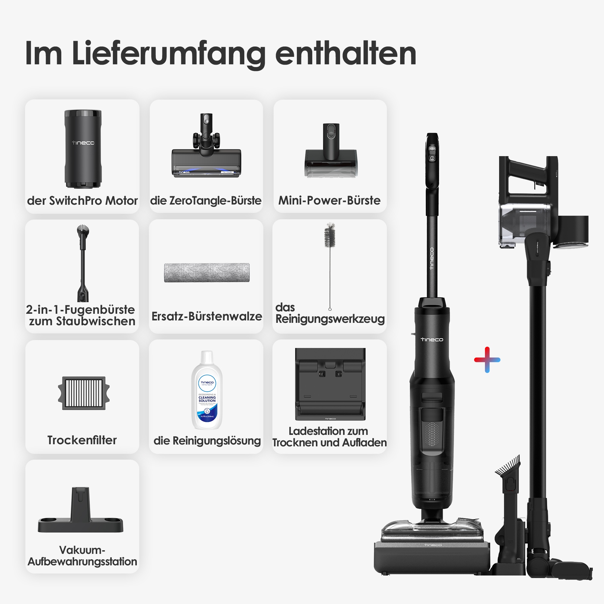 Tineco Nass-Trocken-Sauger »FLOOR ONE Switch S7 Stretch Premium, mit 85°Grad Heißluft-Trocknung,« für Tierhaare & Allergiker, Teppich & Hartboden