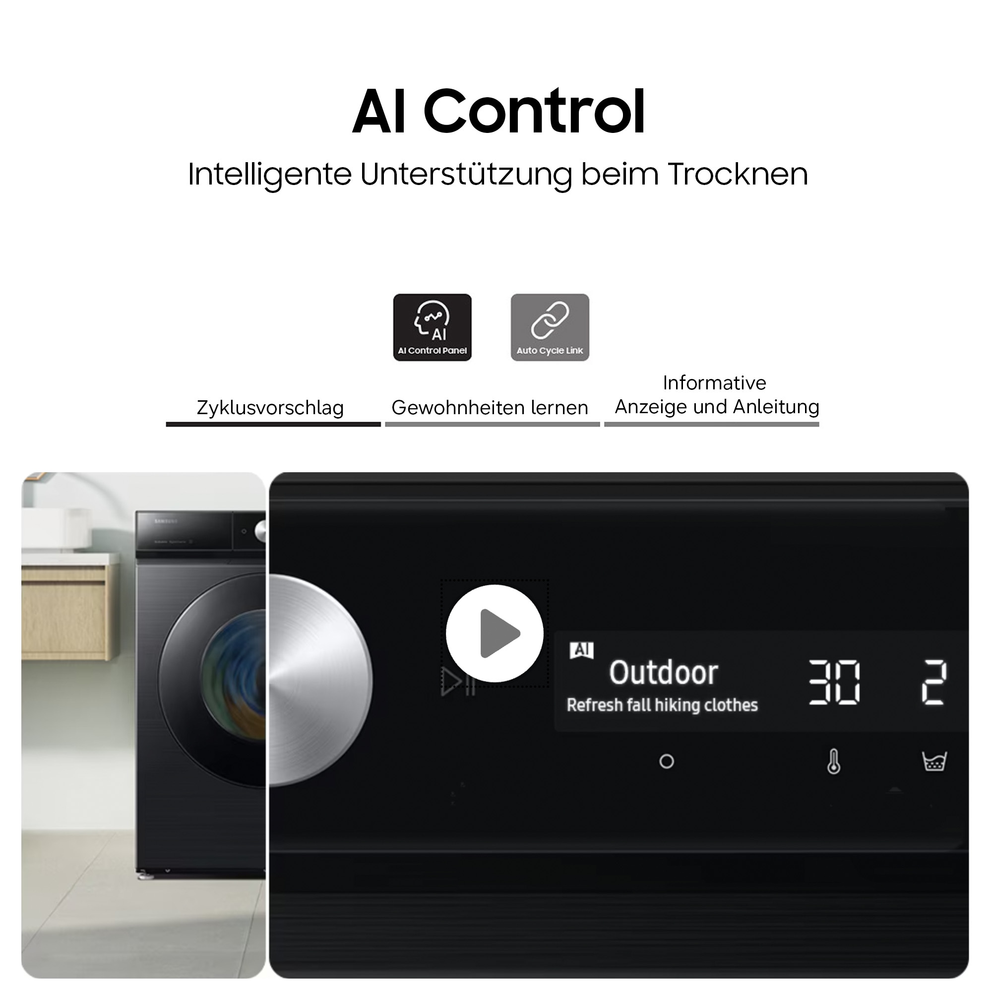 Samsung Wärmepumpentrockner »DV90DB7845GBU2« DV7400D QuickDriveᵀᴹ Option ‑ Spart bis zu 35 % Zeit