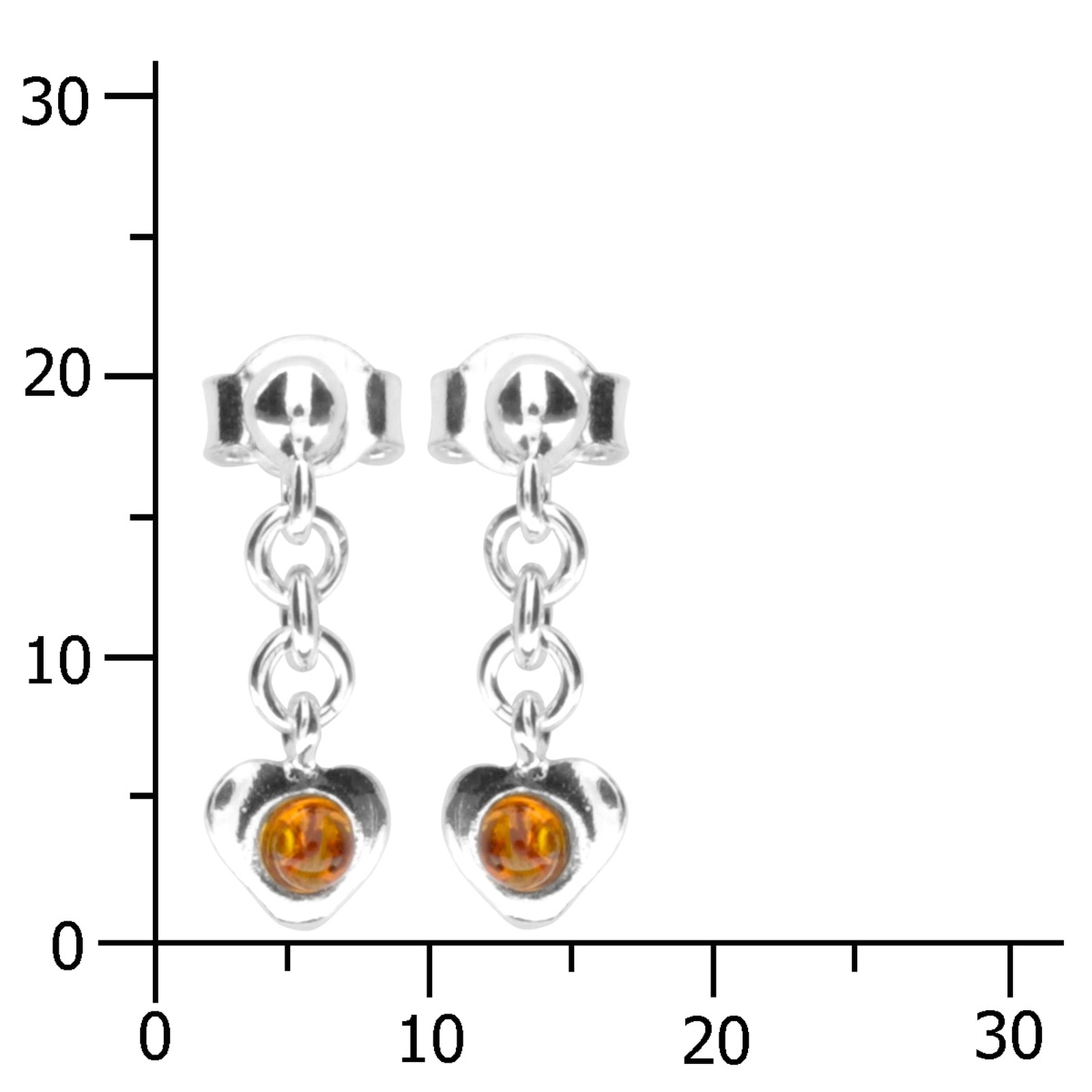 OSTSEE-SCHMUCK Paar Ohrhänger »- Miniherz - Silber 925/000 - Bernstein«