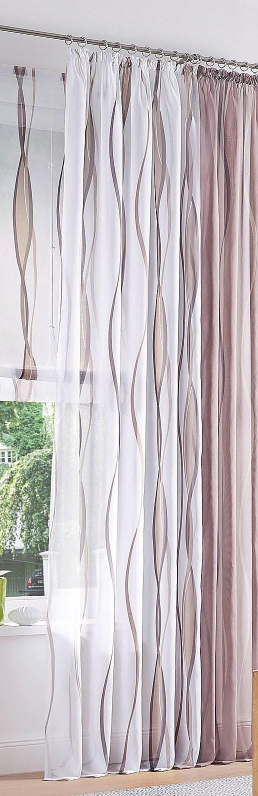 OTTO home Gardine »Dimona« Kräuselband 2 Stk. tlg. 2er-Set, Bestseller, Polyester, Wellen