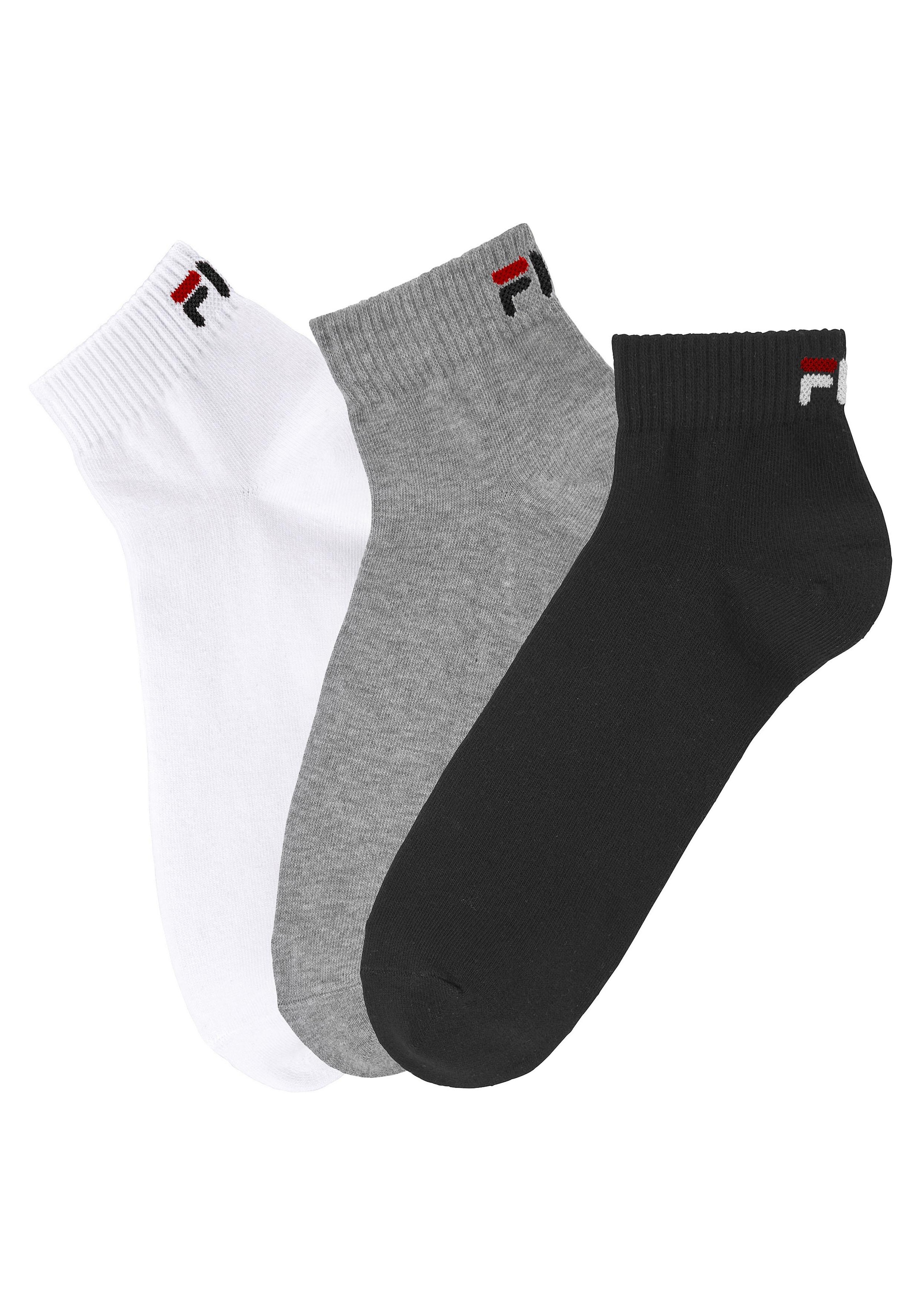 Fila Kurzsocken, (3 Paar), mit Logostickerei