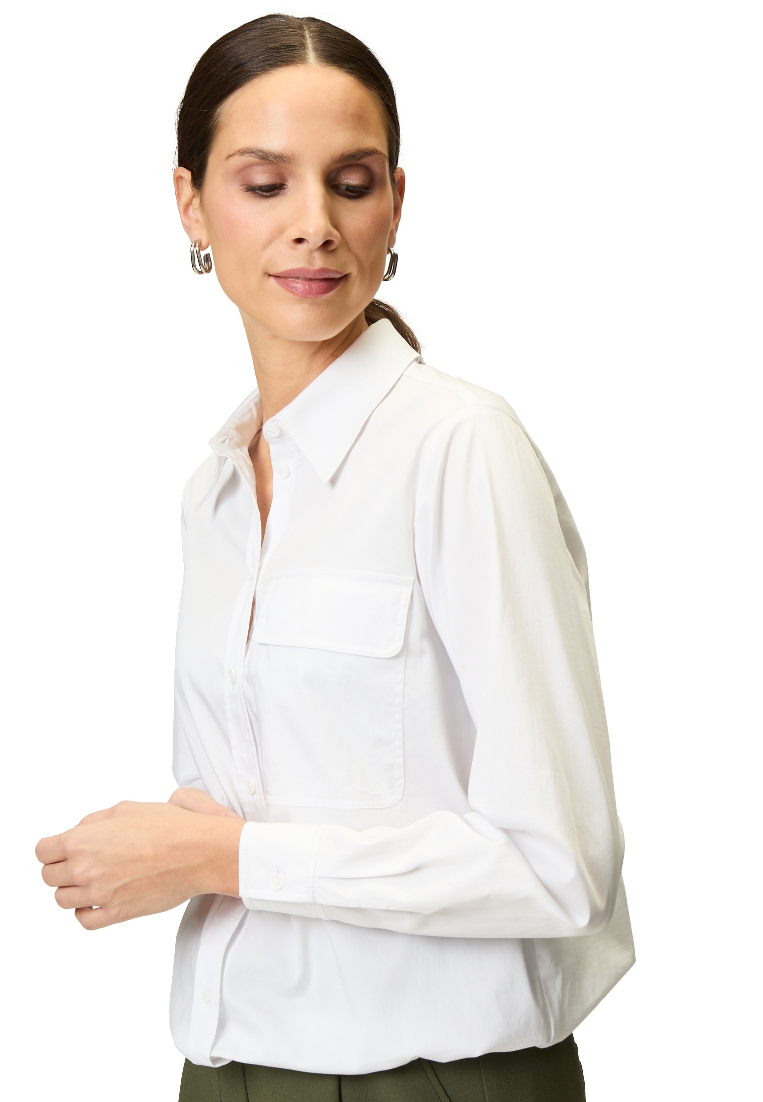 Zero Klassische Bluse »Bluse mit Tunnelzug Pattentasche«