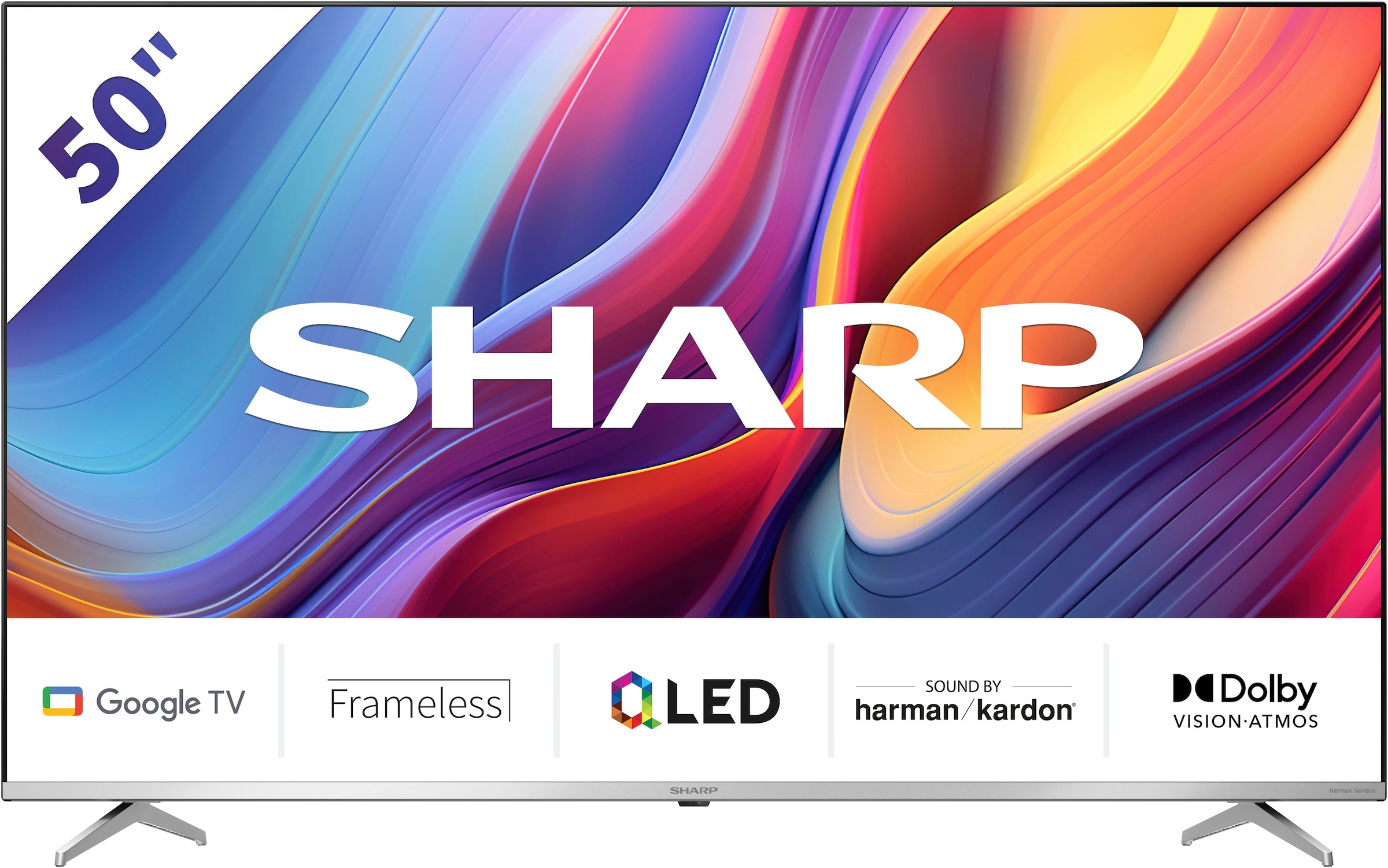 QLED-Fernseher »SHARP 50GP6265E Quantum Dot Google TV 126 cm (50 Zoll) 4K Ultra HD«,...