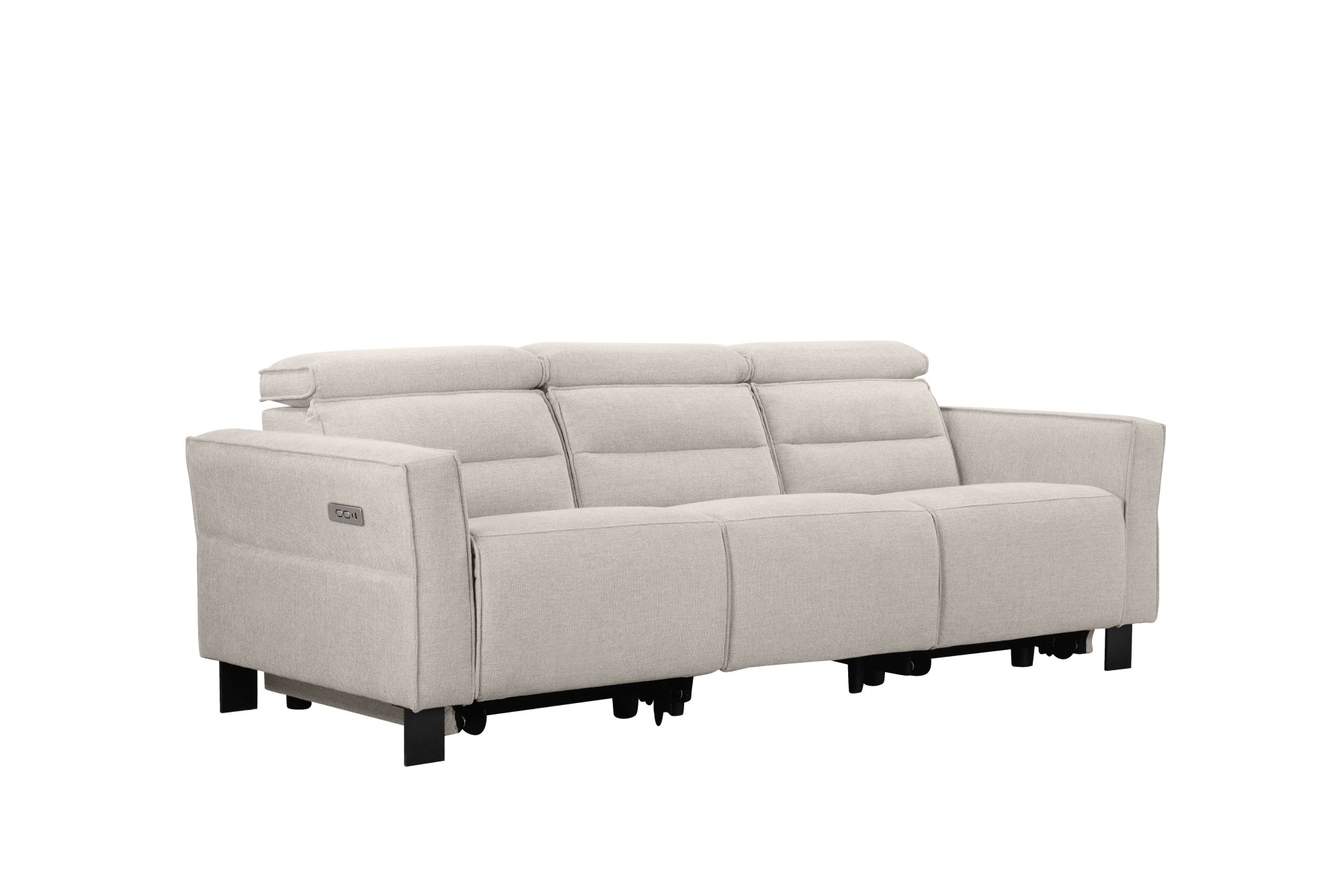 Places of Style 3-Sitzer »Carpari, 224cm, manuelle od. elektrische Relaxfunktion in 2 Sitzen«, mit USB-A/C, Kopfteilverstellung, Echtleder, Kunstleder, Webstoff