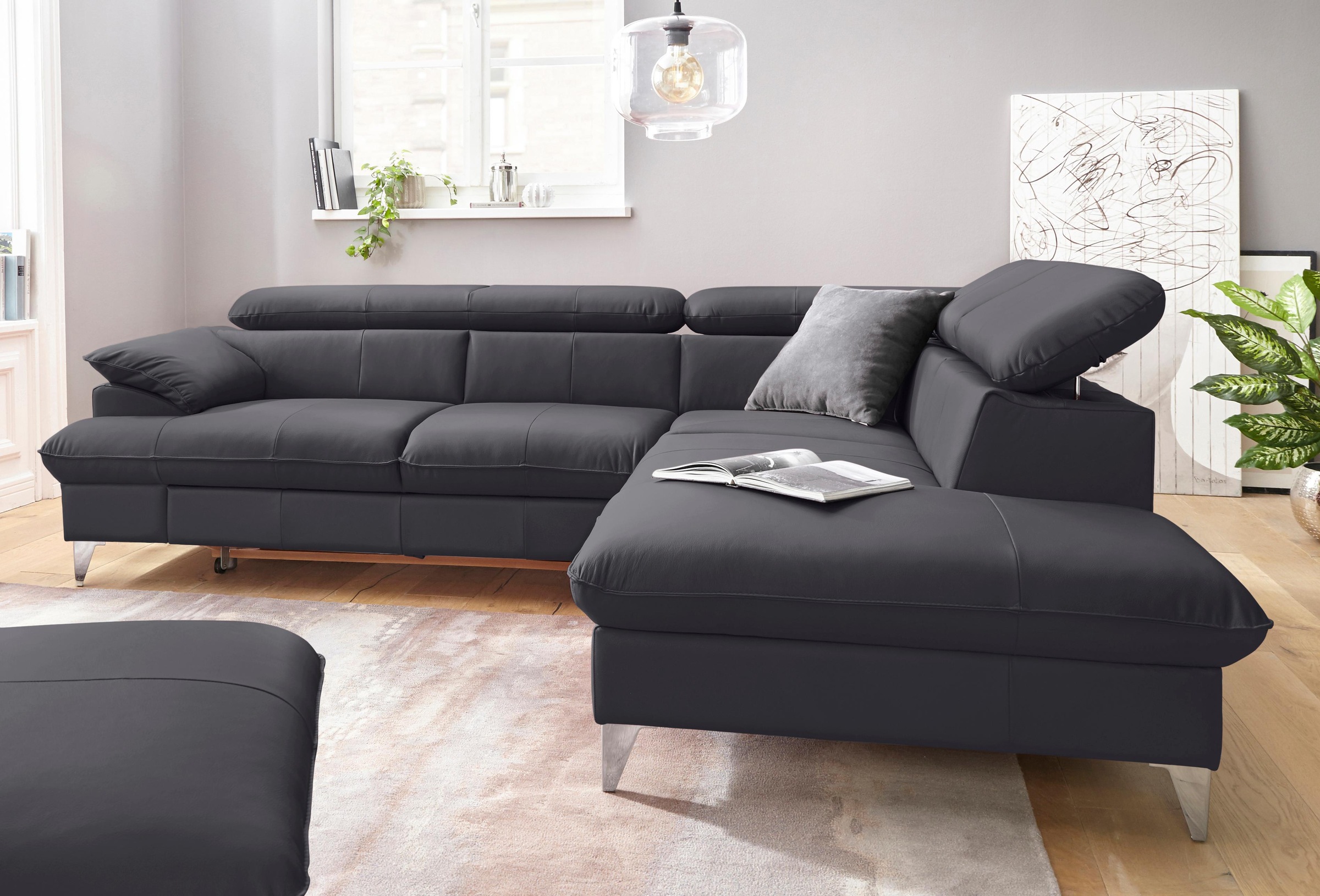 COTTA Ecksofa »Caluso L-Form«, inklusive Kopfteilverstellung, wahlweise mit Bettfunktion