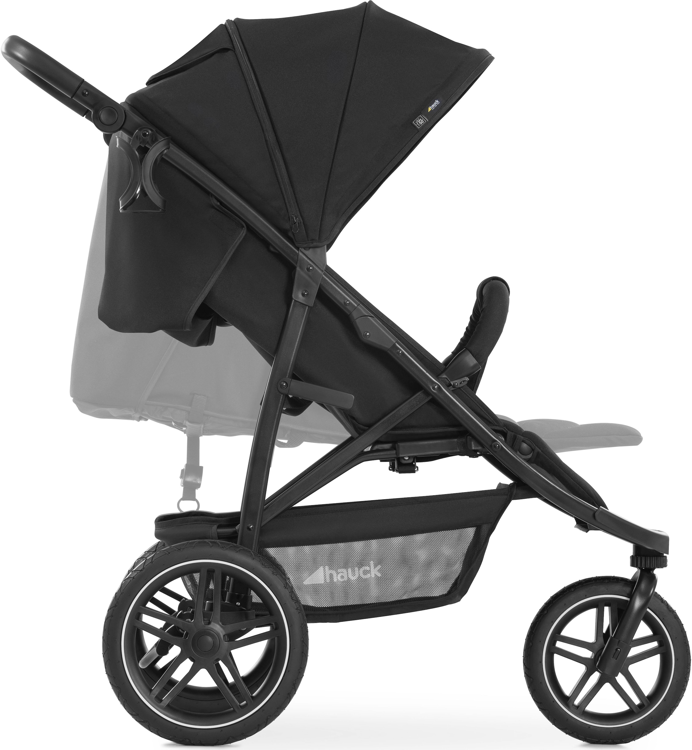 Hauck Dreirad-Kinderwagen »Rapid 3R, black«, 22 kg, mit schwenk- und feststellbarem Vorderrad