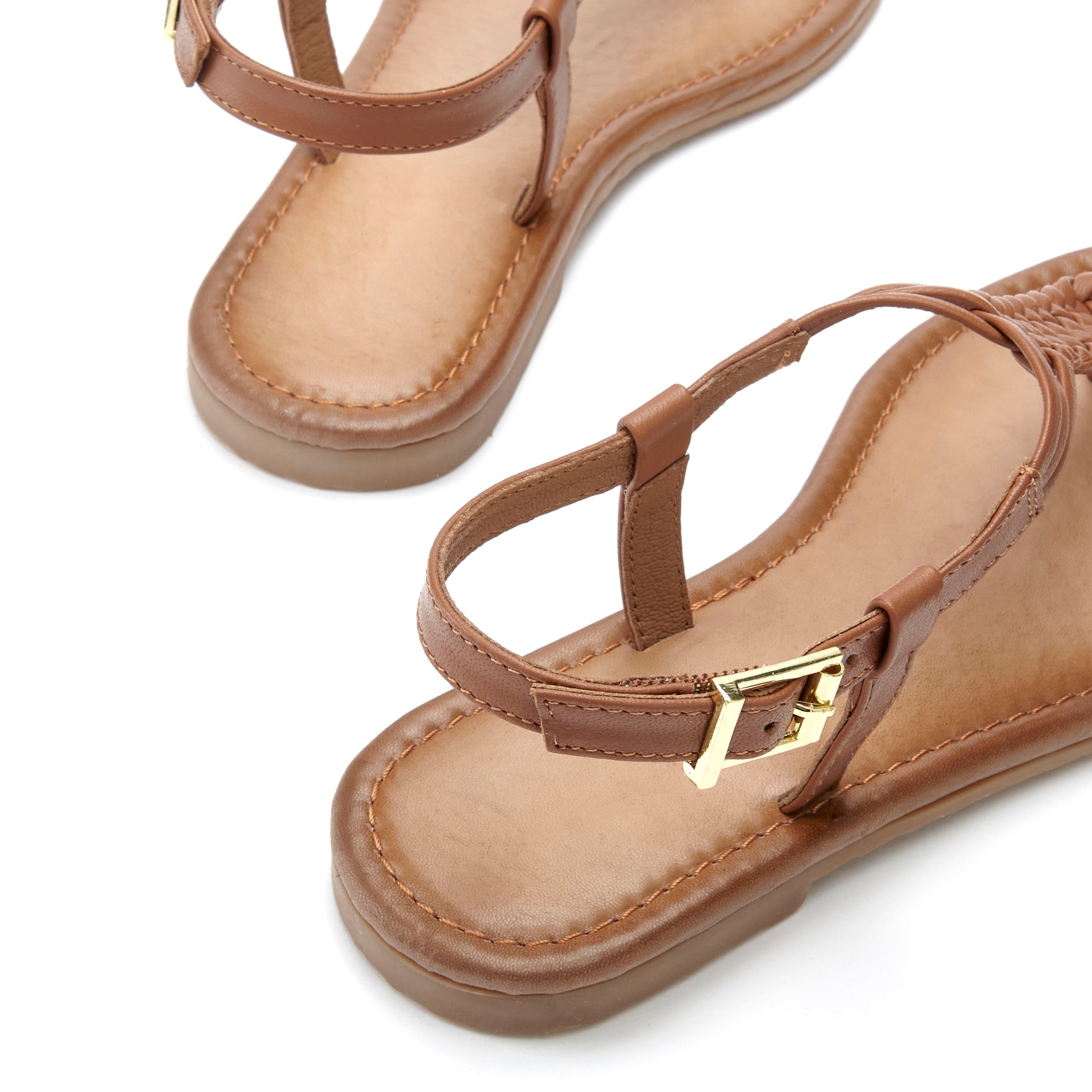 Vivance Zehentrenner, Sandalette, Sommerschuh,Sandale aus Leder mit Flecht-Optik