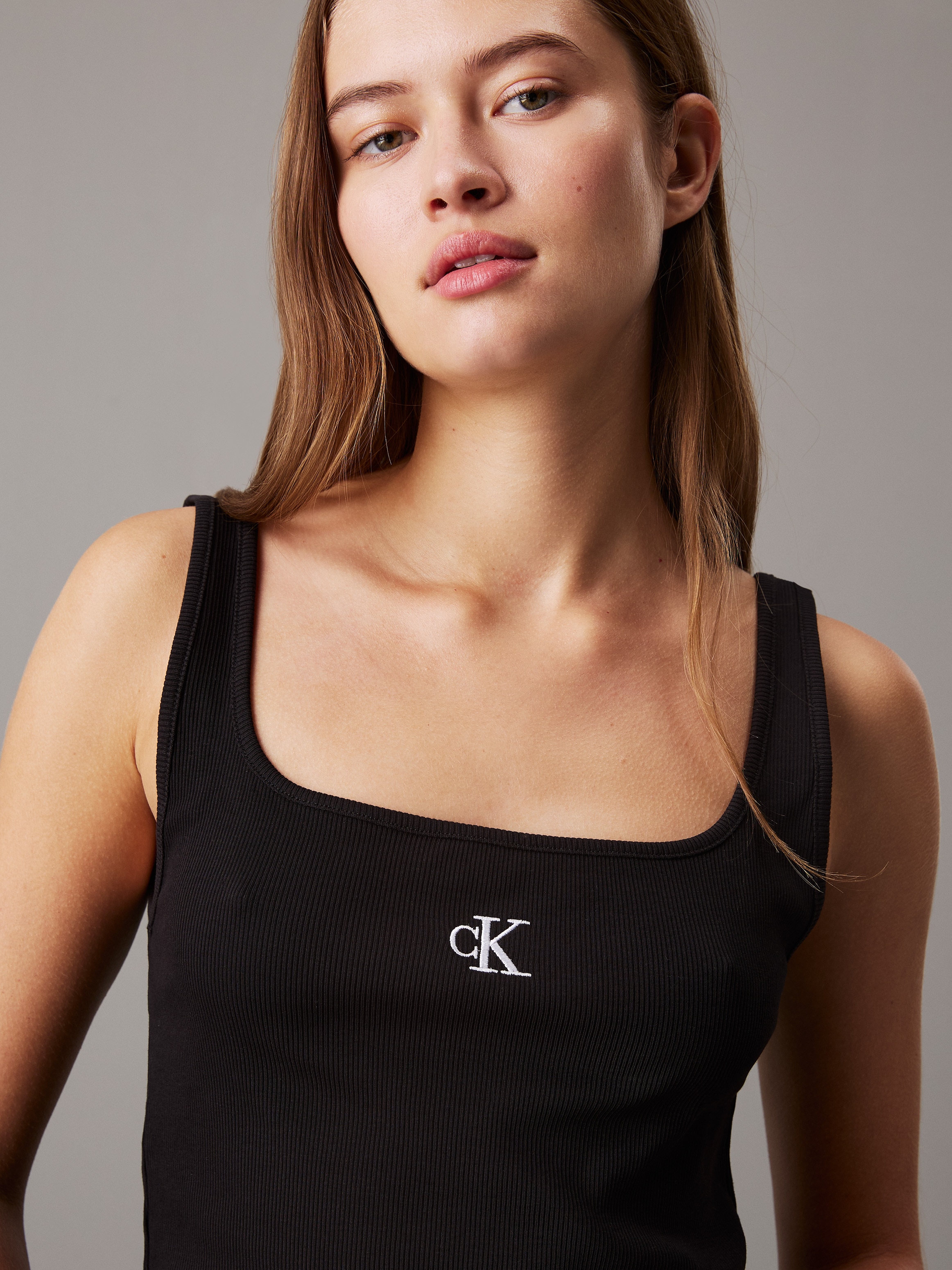 Calvin Klein Jeans Tanktop »CK RIB TANK TOP« mit eckigem Ausschnitt