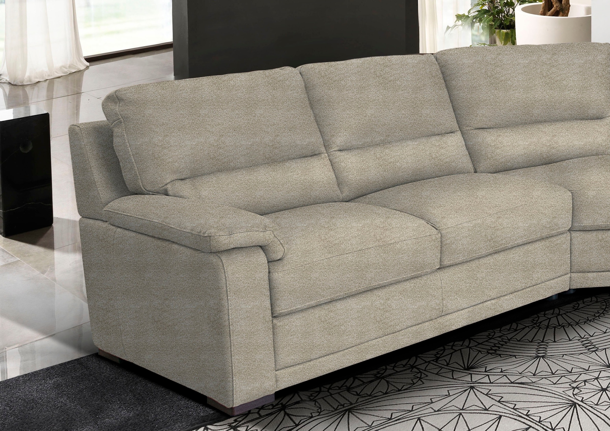 Egoitaliano Ecksofa »Doris, modernes Designerecksofa in hochwertigen Microfaserqualitäten«, edle Detailverarbeitung, wahlweise fleckenabweisend oder in Lederoptik