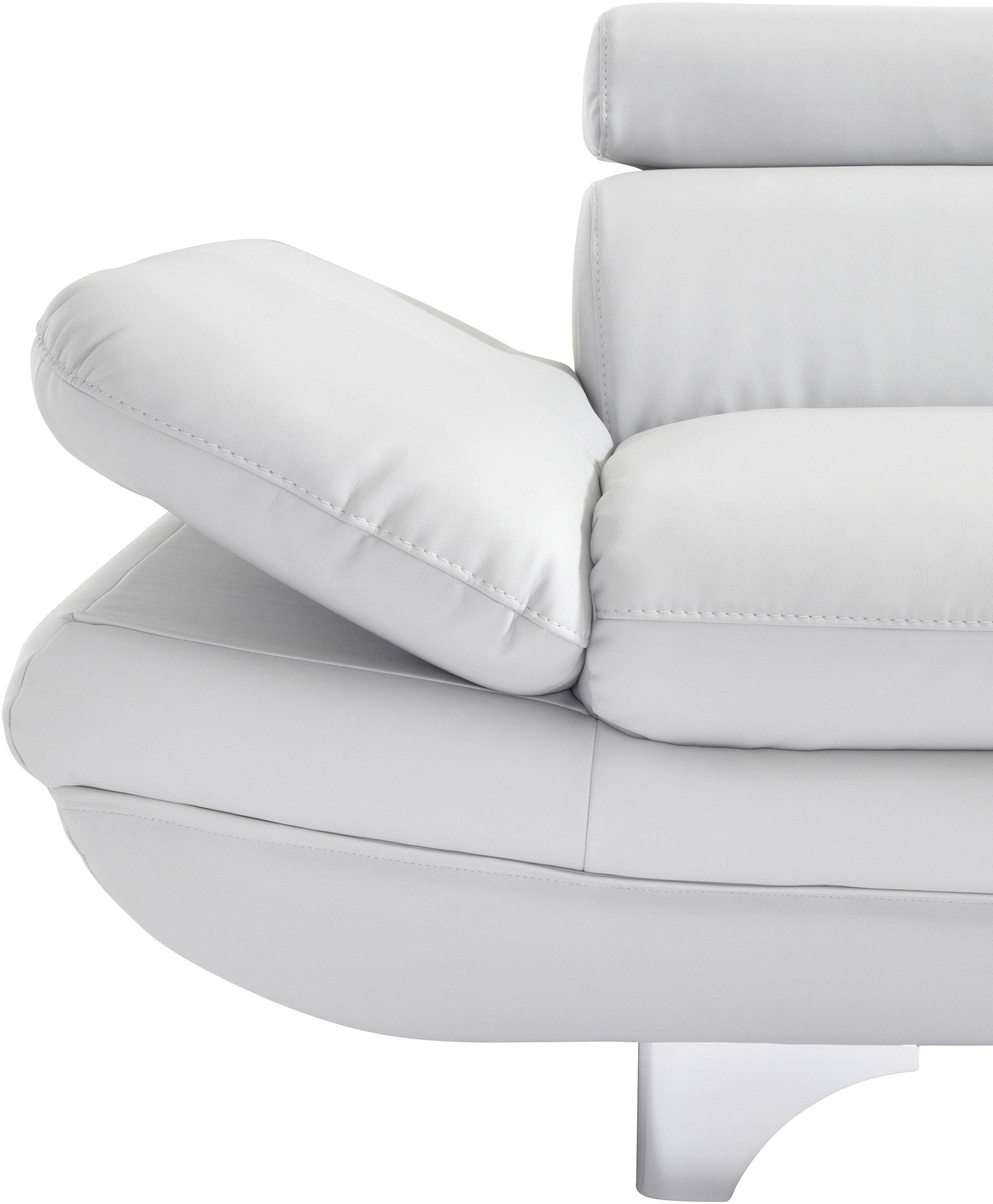 COTTA Polstergarnitur »Enterprise«, (Set), Set bestehend aus: 3-Sitzer mit Arm- & Kopfteilverstellung & Hocker