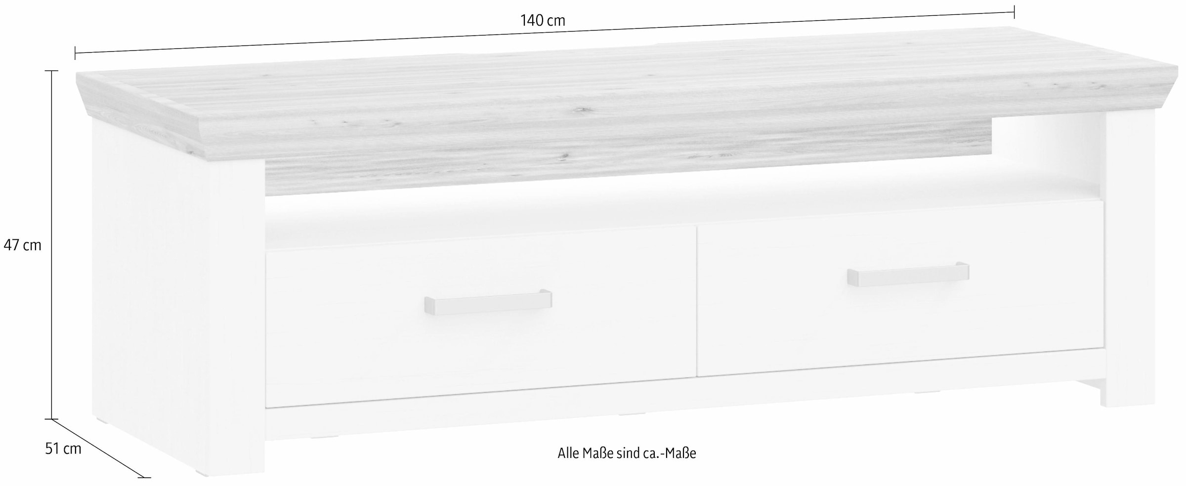 set one by Musterring Lowboard »york«, Typ 31, Breite 140 cm