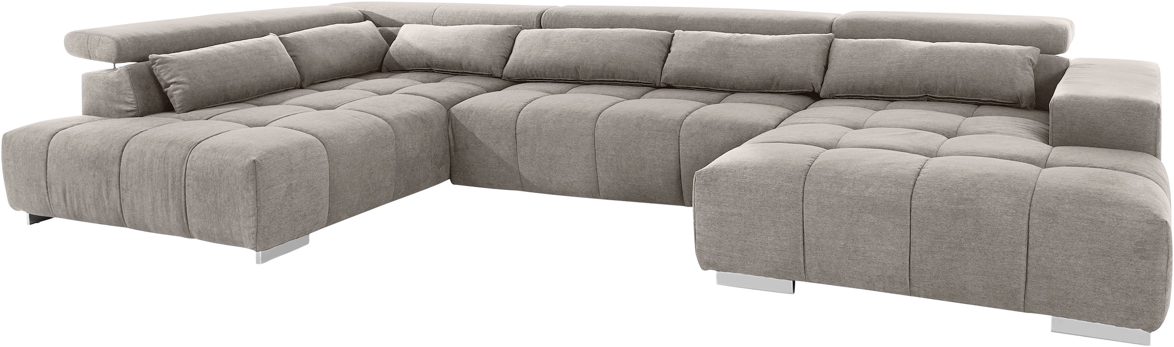 COTTA Wohnlandschaft »Orion U-Form«, mit Kopfteilverstellung & 6 Nierenkissen