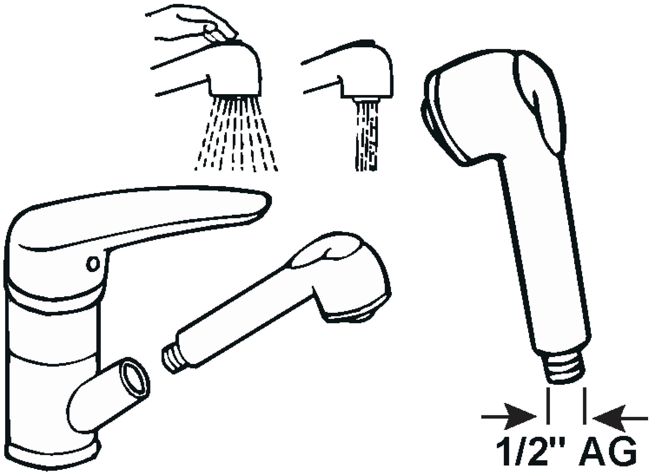 CORNAT Brausegarnitur »Küchen-Umschaltbrause« für Niederdruck-Armaturen