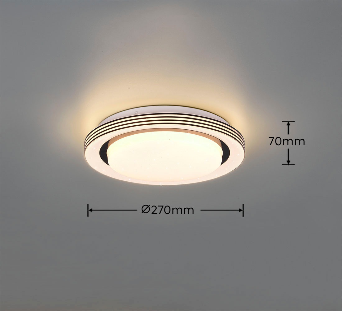 REALITY Leuchten LED Deckenleuchte »Atria«, 1 flammig, Leuchtmittel LED-Board | LED fest integriert, Starlight Effekt, Fernbedienung, Lichtfarbe einstellbar dimmbar Memory