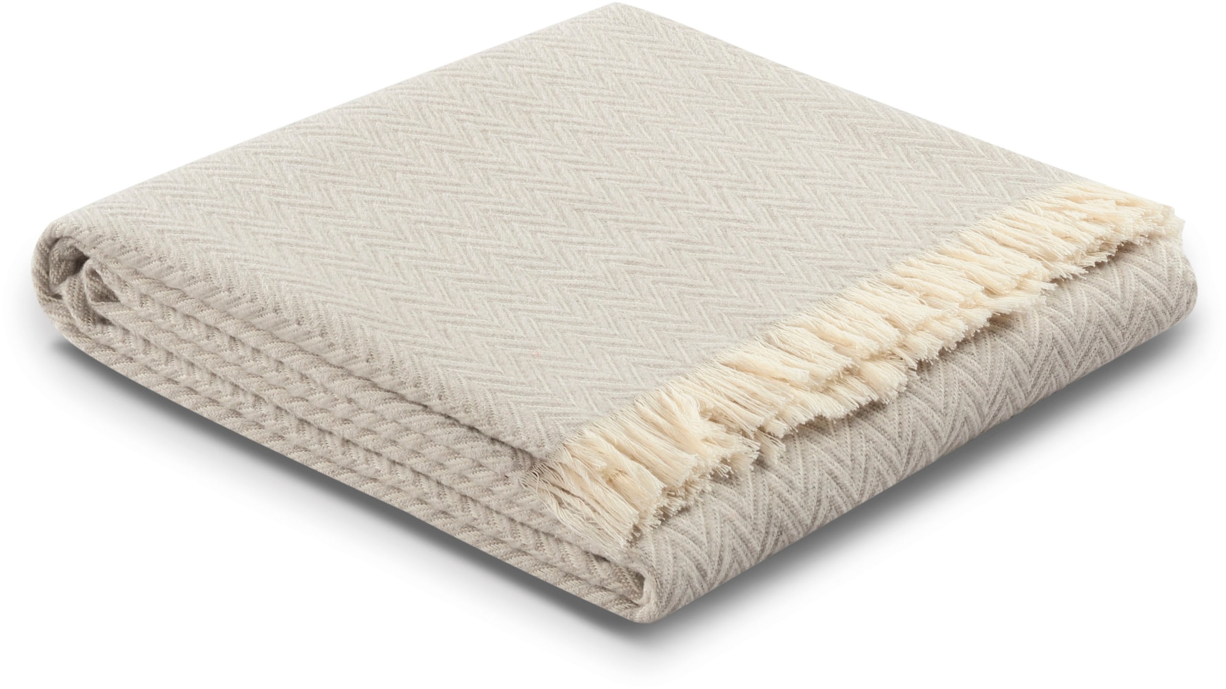 Biederlack Plaid »Boras«, mit Fischgrätmuster, Kuscheldecke