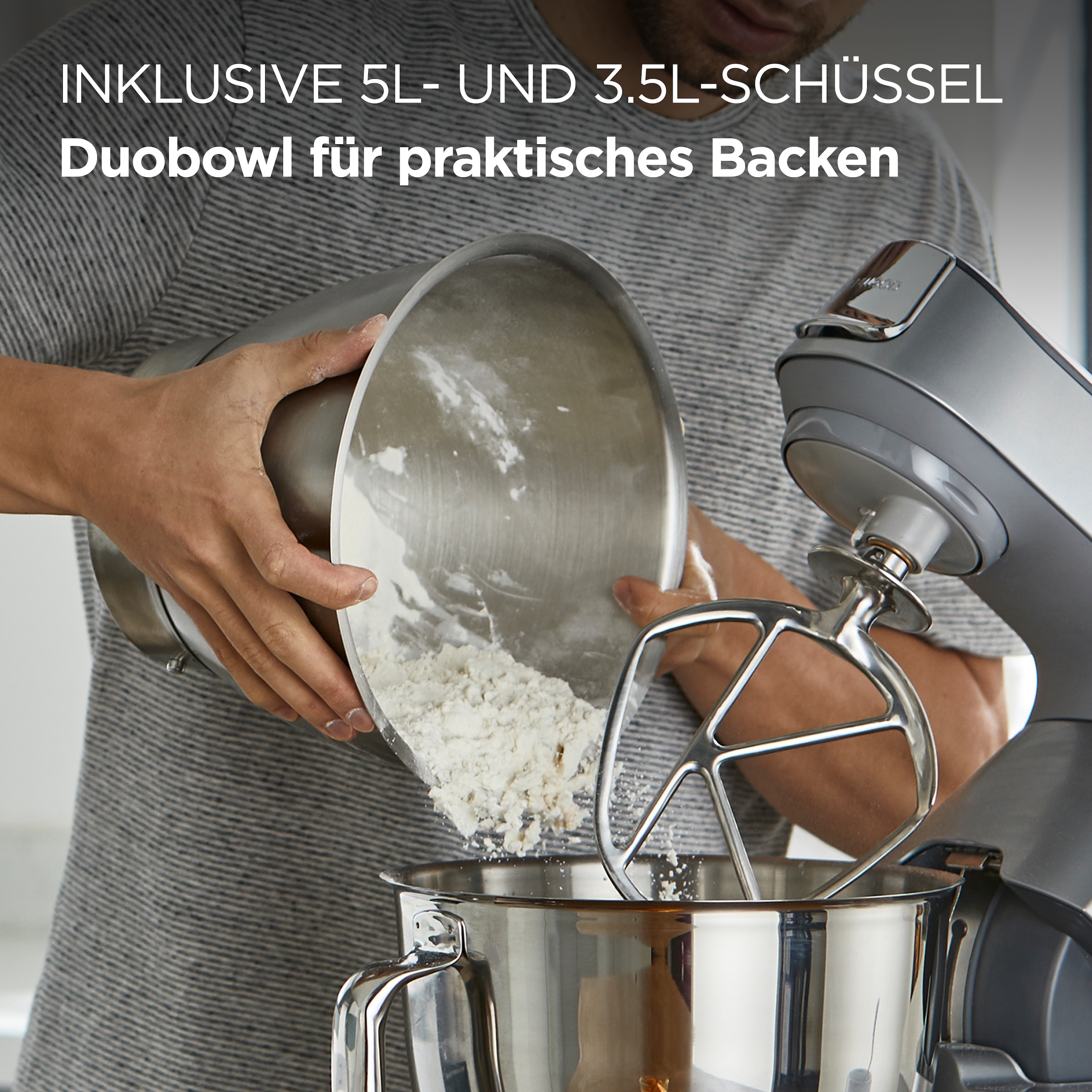 KENWOOD Küchenmaschine »Titanium Chef Baker KVC85.594SI«, inkl. umfangreiches Zubehör, mit integrierter EasyWeigh Waage