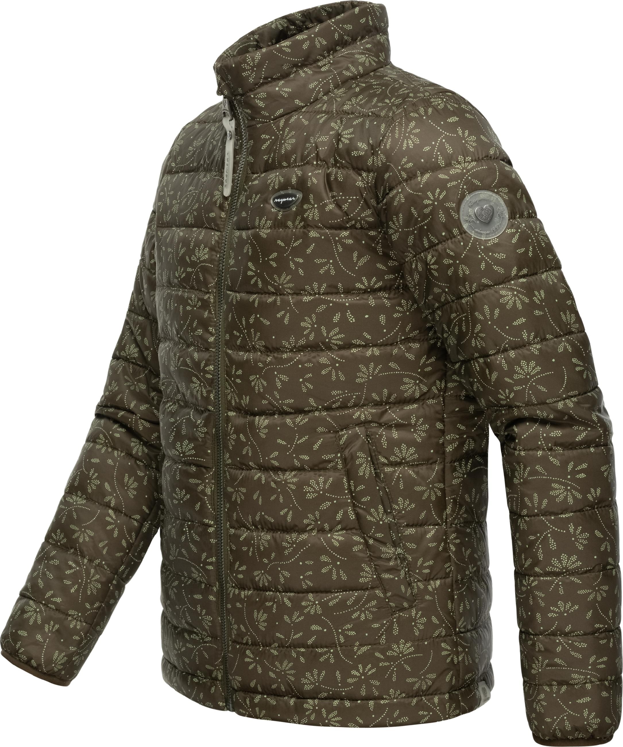 Ragwear Steppjacke »Steppjacke Yarca Bloom«, ohne Kapuze, Gesteppte Mädchen Jacke mit coolem Blumen-Print