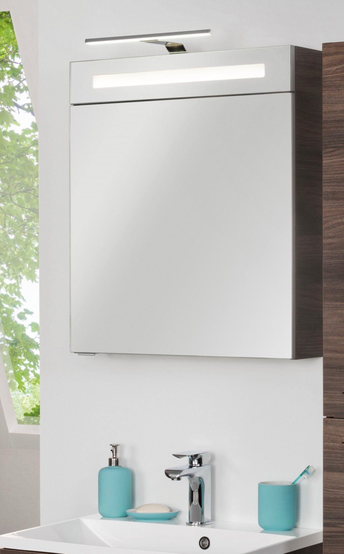 FACKELMANN Spiegelschrank »CL 60 60 | 3 Jahren online XXL Breite und Ulme-Madera«, - mit kaufen 1 Garantie cm, Spiegel-Tür Badmöbel mit LED-Beleuchtung