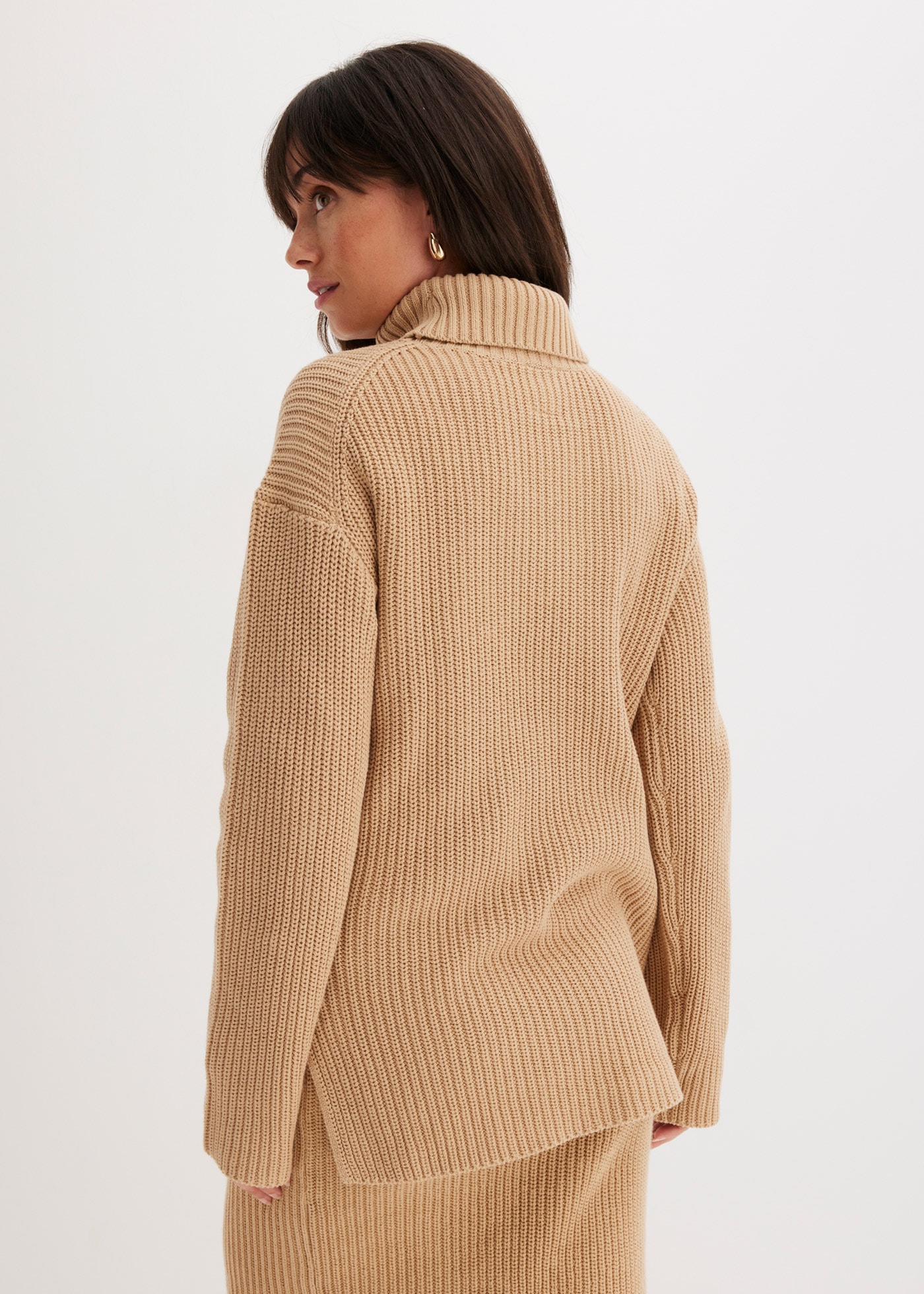 bonprix Rollkragenpullover »Rollkragenpullover aus reiner Baumwolle« aus reiner Baumwolle, mit Rollkragen, für kühle Tage