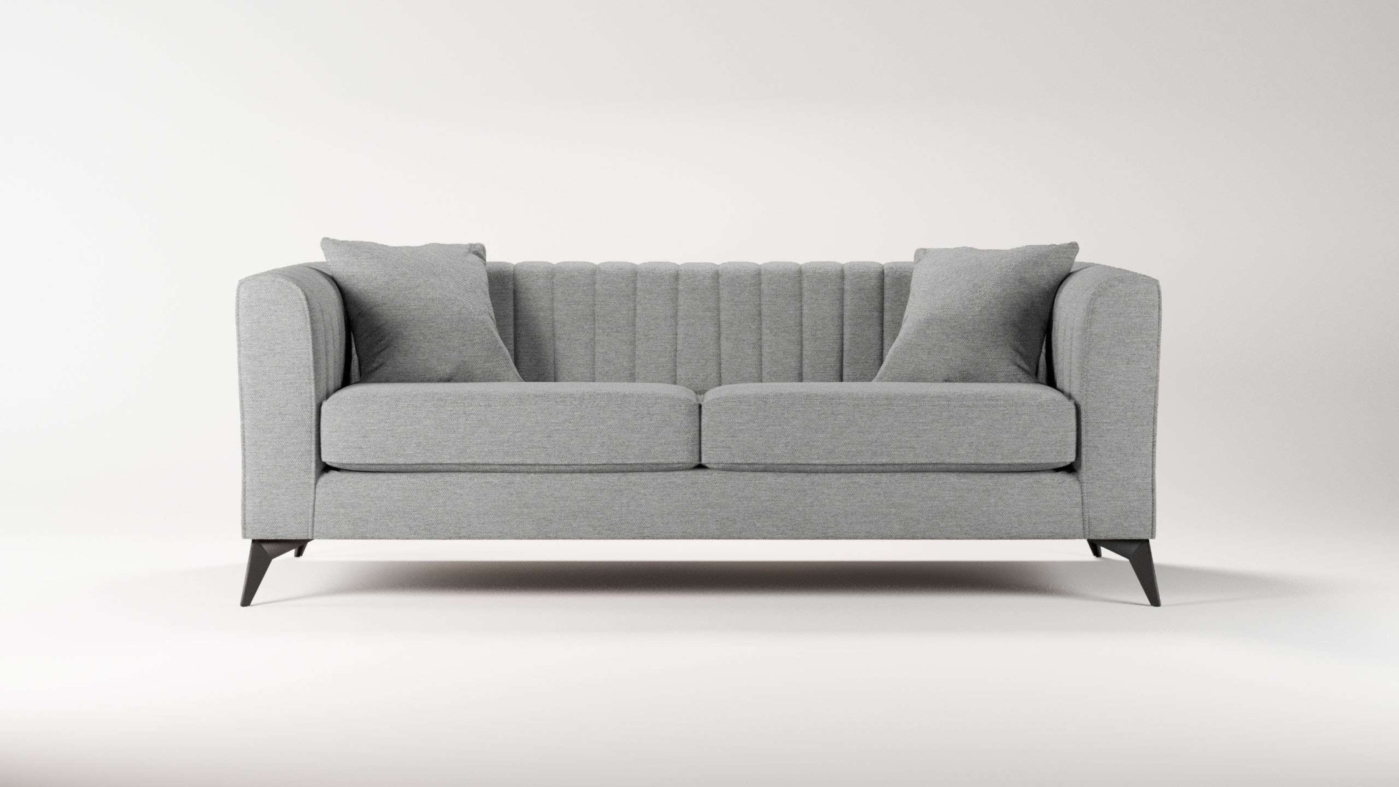 Places of Style 3-Sitzer »MATTHEW elegantes Designsofa, Maße B/T/H: 201/86/74 cm«, feine Steppung im Rückenbereich, lose Sitzkissen, incl. Zierkissen