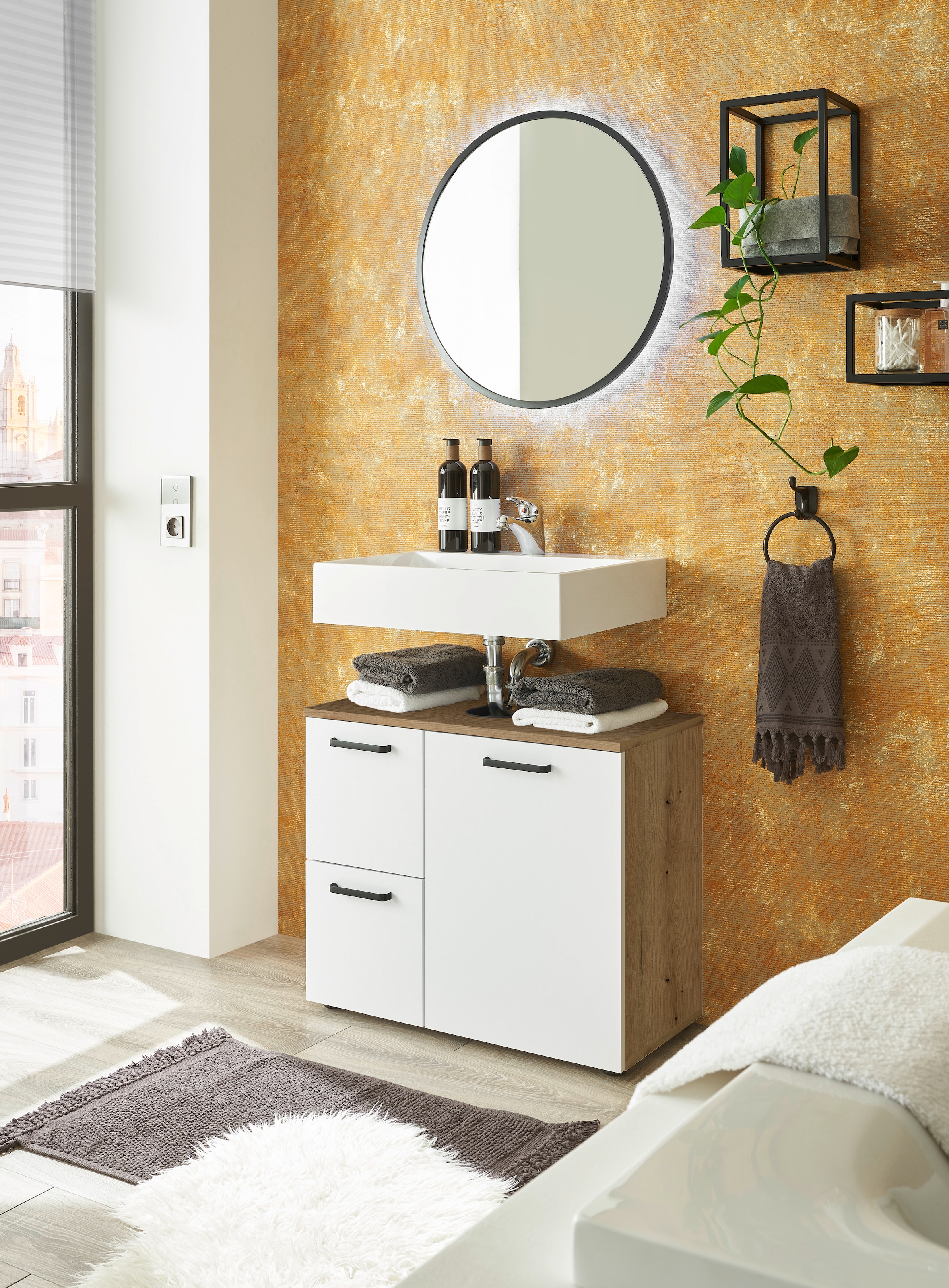 BASIC by Balculina Waschbeckenunterschrank »Vanice, Badezimmerschrank B/H/T 70x60x35cm«, (1 St.), Breite 70cm, Softclose, FSC-Mix 70%,Made in Europa