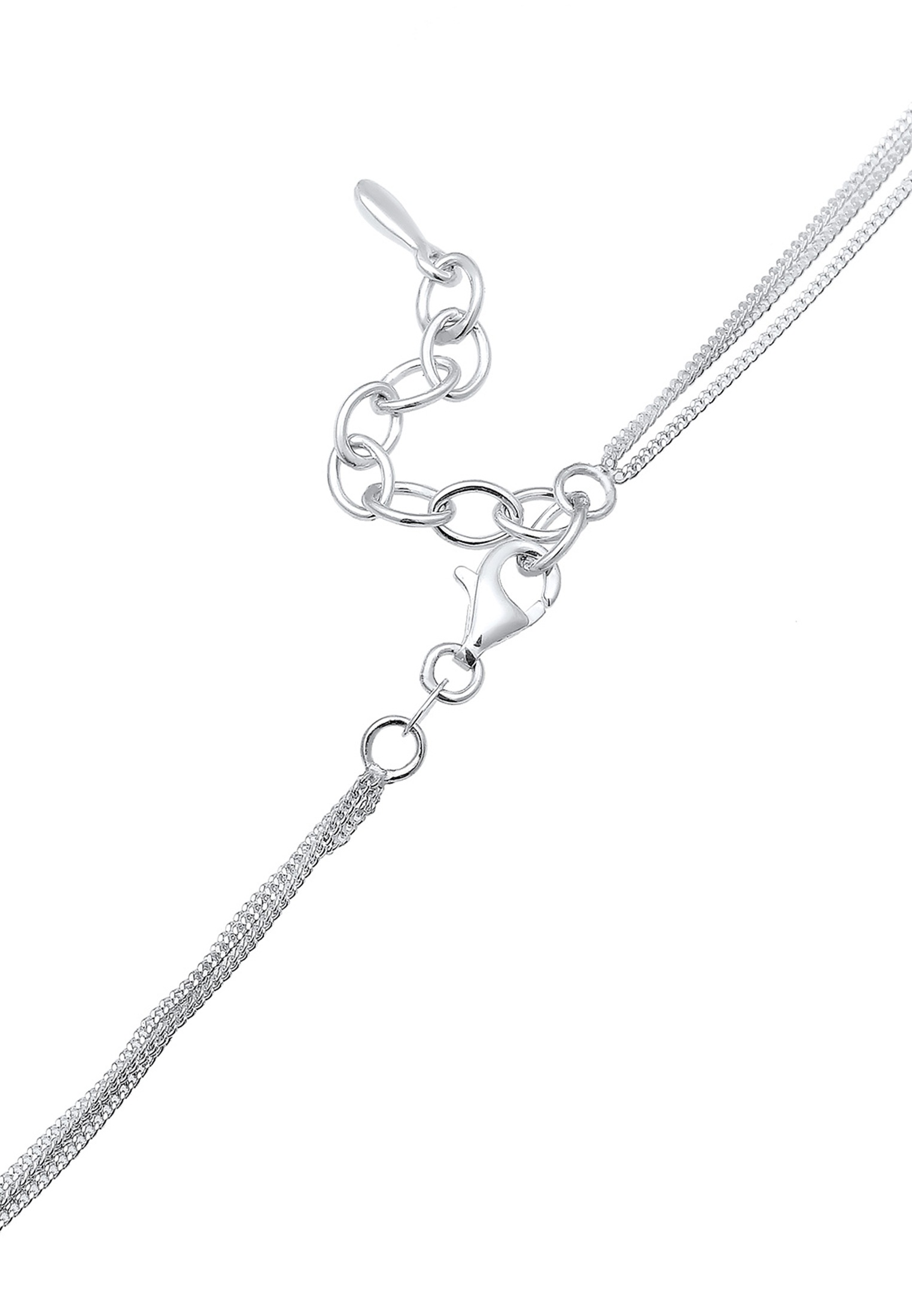 Elli Silberkette »Halskette Geo Kreis Layer 925 Silber, mit Kristallen von Swarovski®«