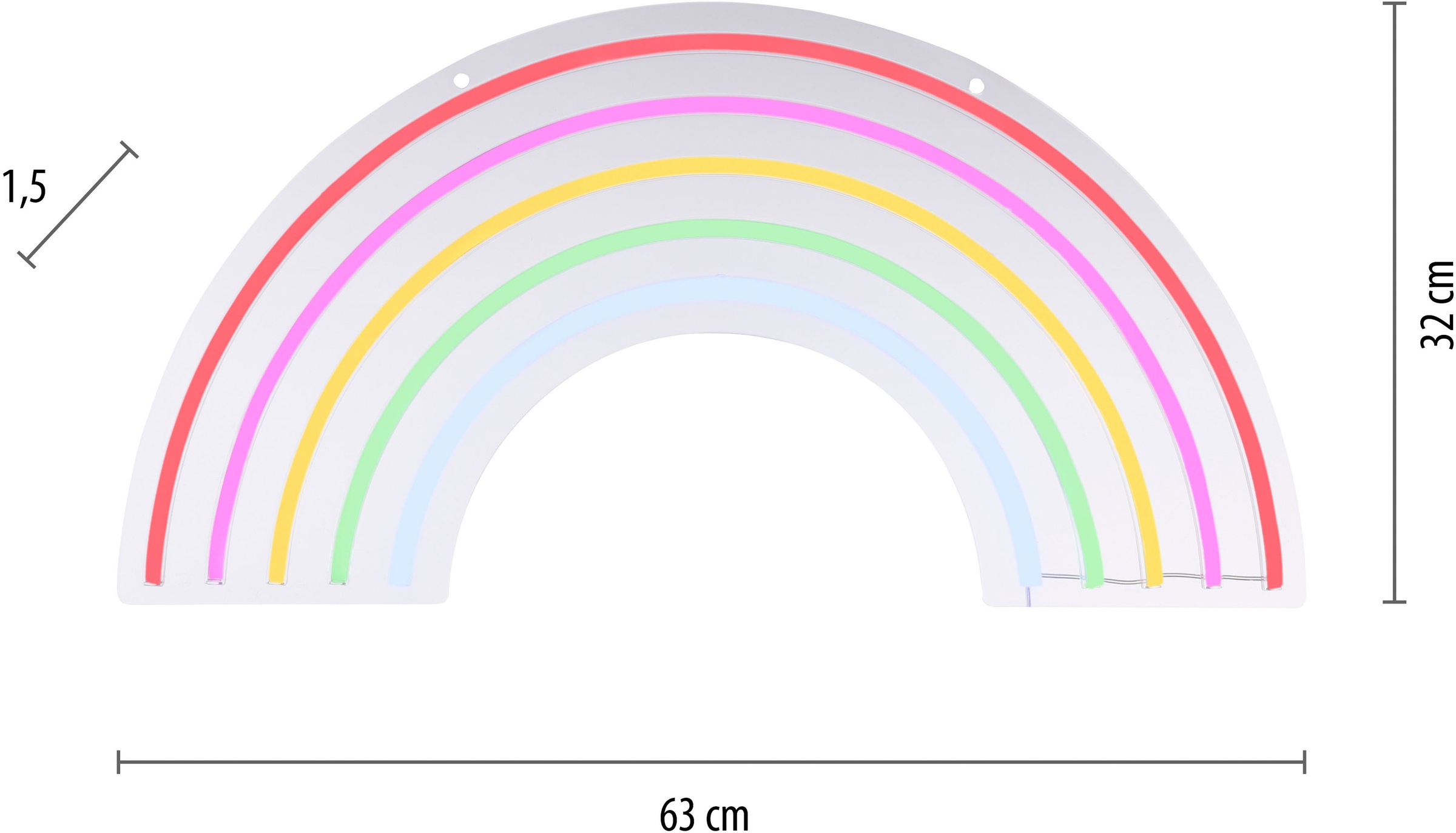 JUST LIGHT LED Wandleuchte »NEON-RAINB«, 1 flammig, Leuchtmittel LED-Board | LED fest integriert