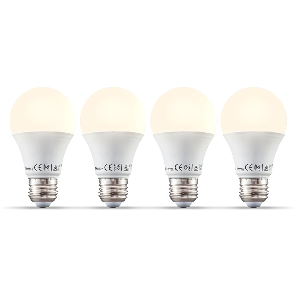 B.K.Licht LED-Leuchtmittel, E27, 4 St., Warmweiß