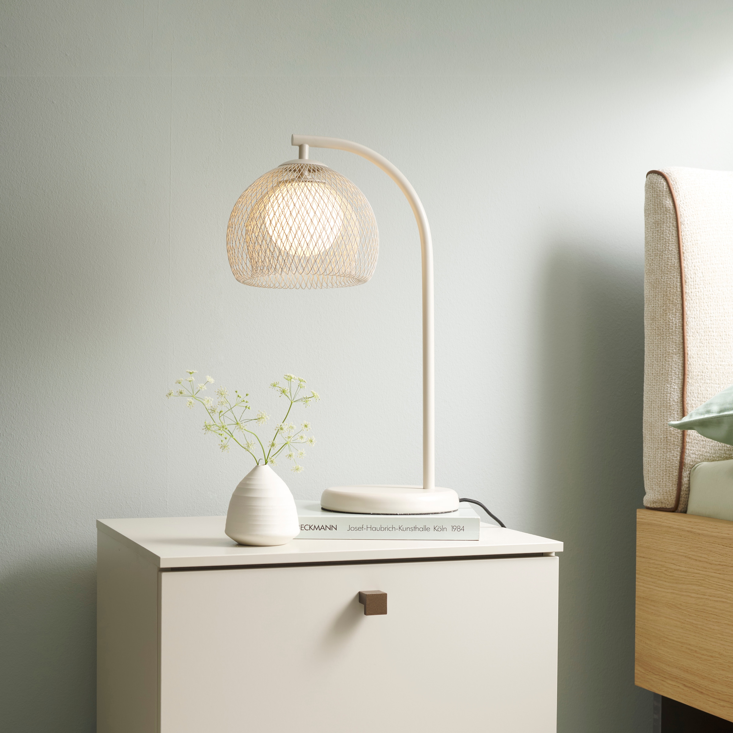 SCHÖNER WOHNEN-Kollektion Tischleuchte »MESH« G9 1 Stk. Modernes Design, sanftes Licht & stilvolle Sandbrise-Optik