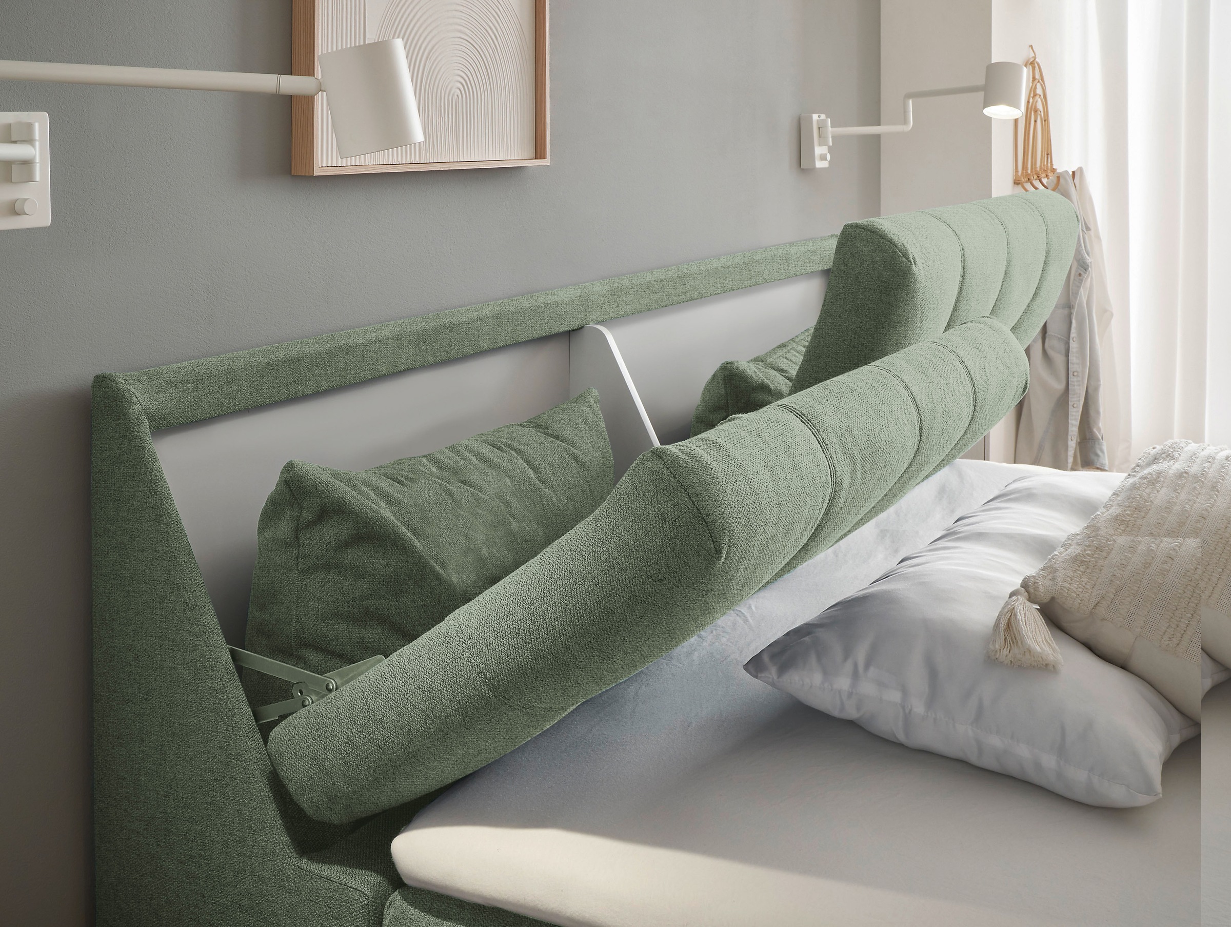 ED EXCITING DESIGN Boxbett »Atlantis«, mit Bettkasten und Stauraum im Kopfteil