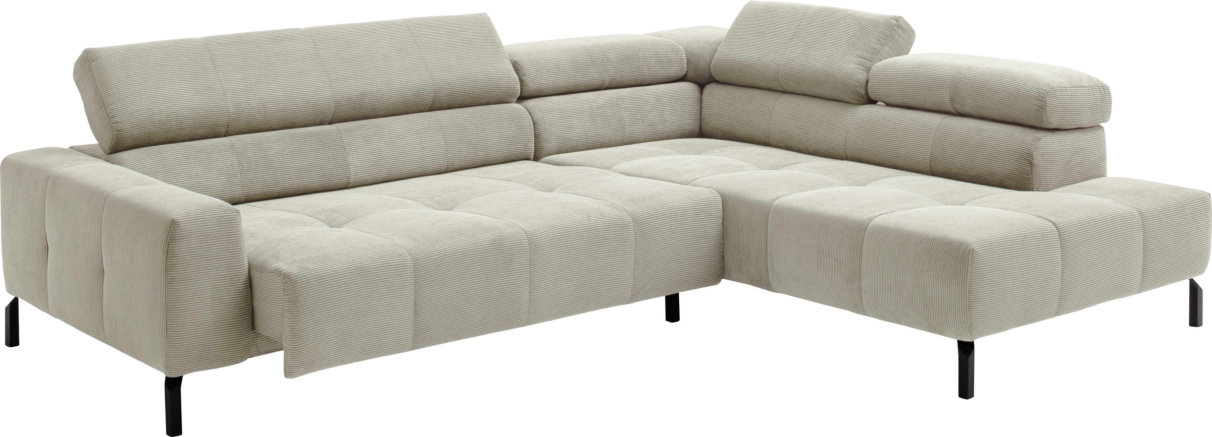 Places of Style Ecksofa »Cleveland, L-Form, incl. Kopfteilverstellung, Breite 276 cm«, wahlweise elektrischer Sitzvorzug