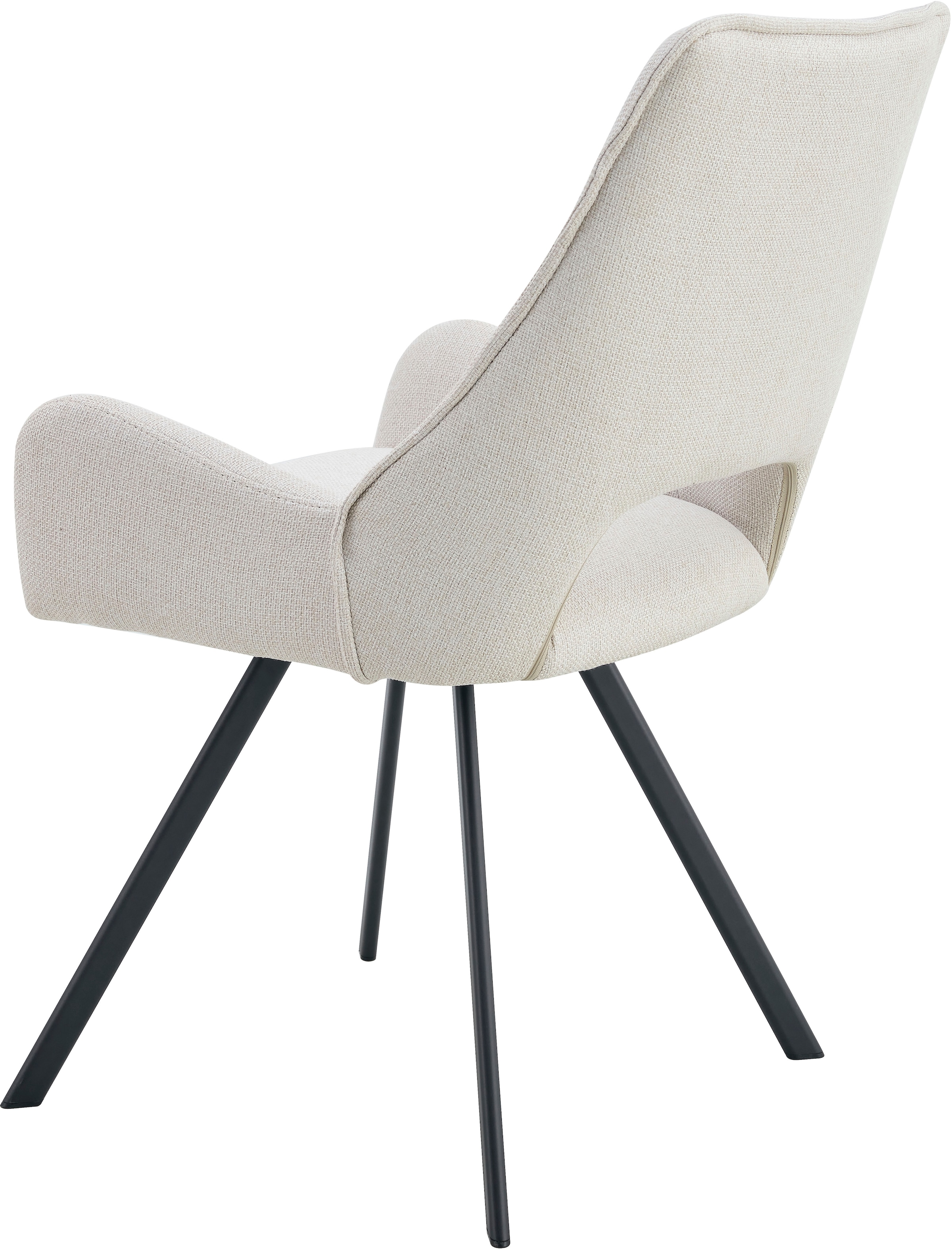 Home affaire Esszimmerstuhl »BRANDON, 2er Set, mit Metallgestell in matt schwarz« (Set) 2 Stk.in verschiedenen Farben, Belsatbarkeit pro Stuhl 120 kg