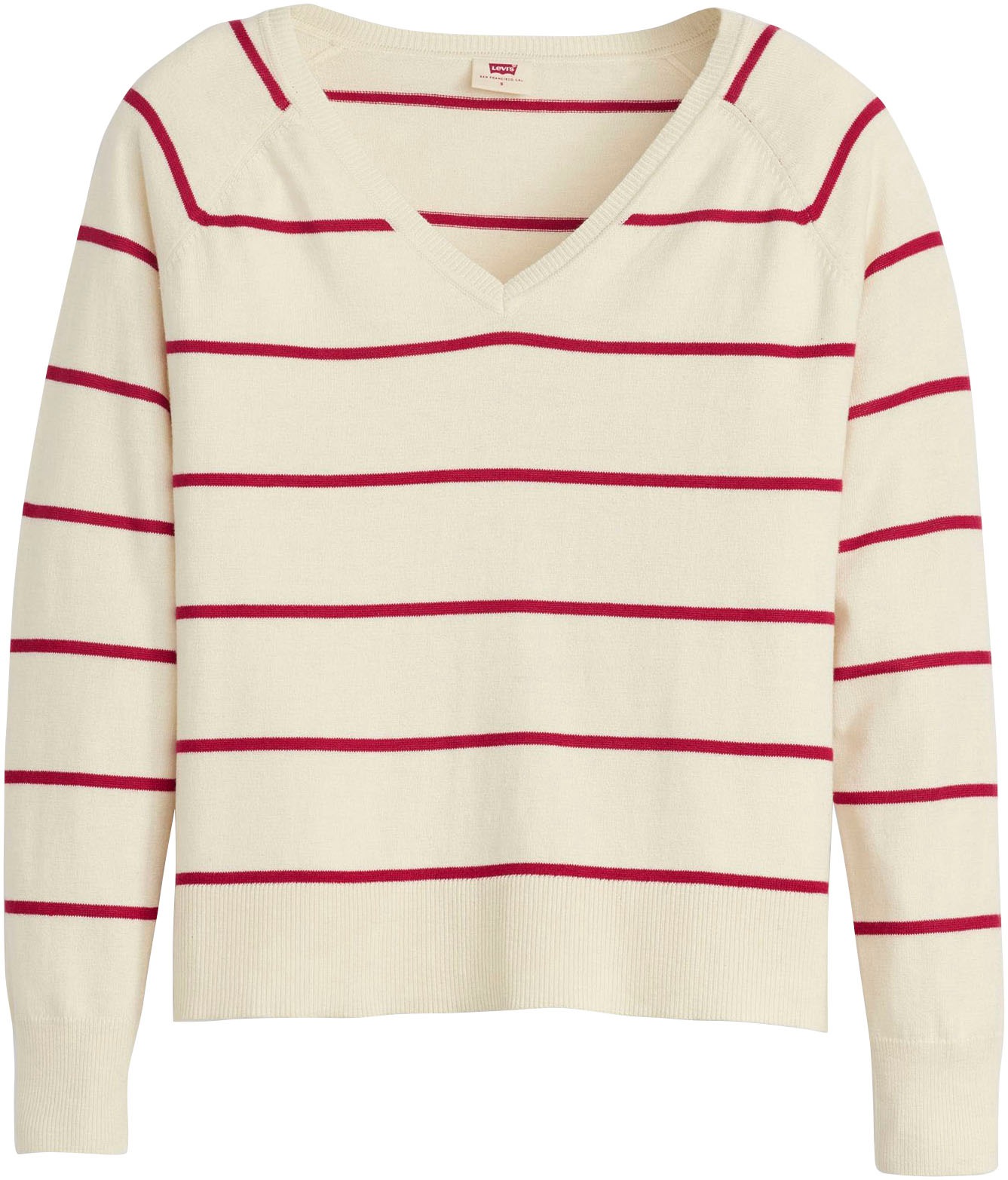 Levi's® Longpullover »PETAL VNECK SWEATER«, mit Rippbündchen
