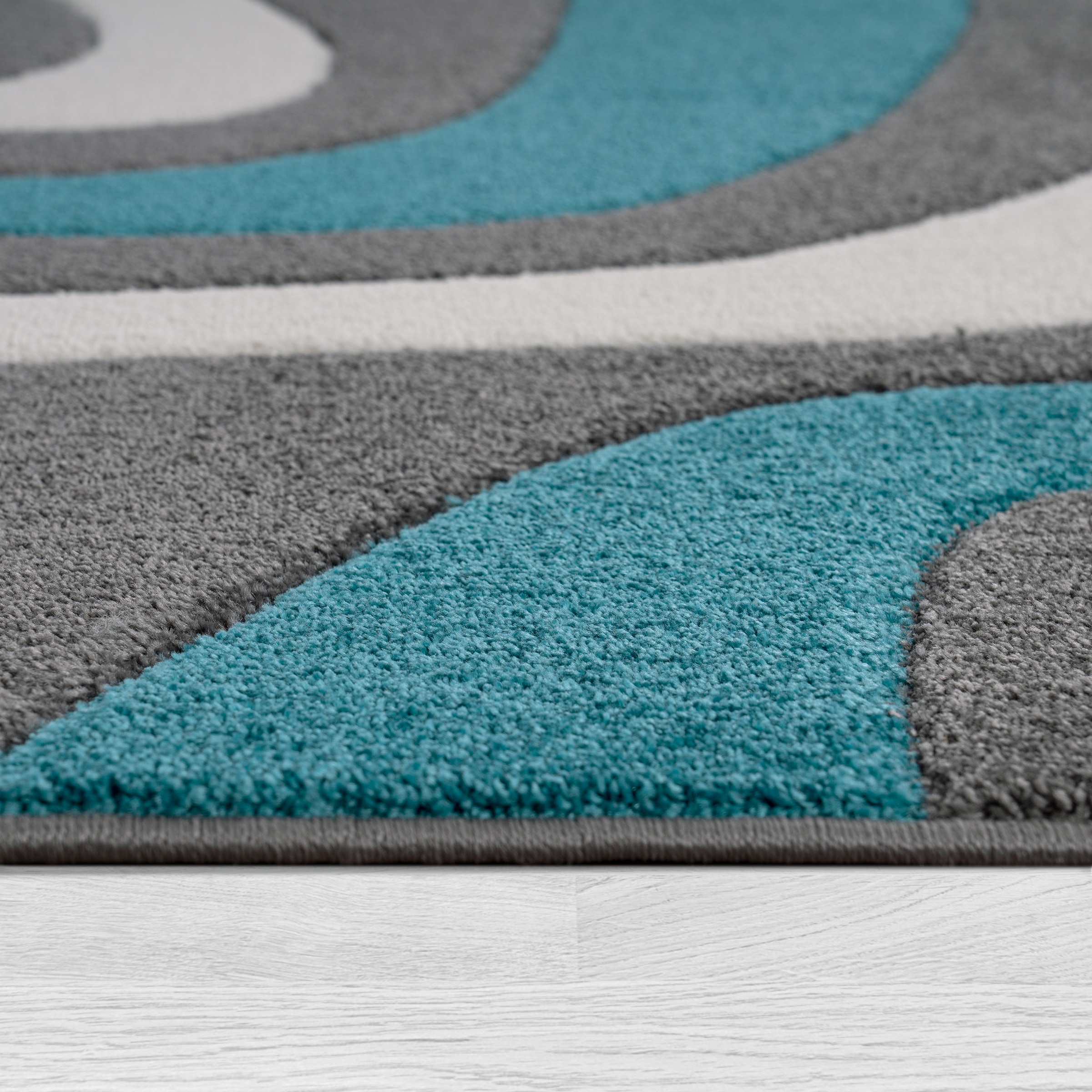 Paco Home Teppich »Diamond 760«, rechteckig, 18 mm Höhe, Kurzflor, 3D-Design, modernes Wellen Muster