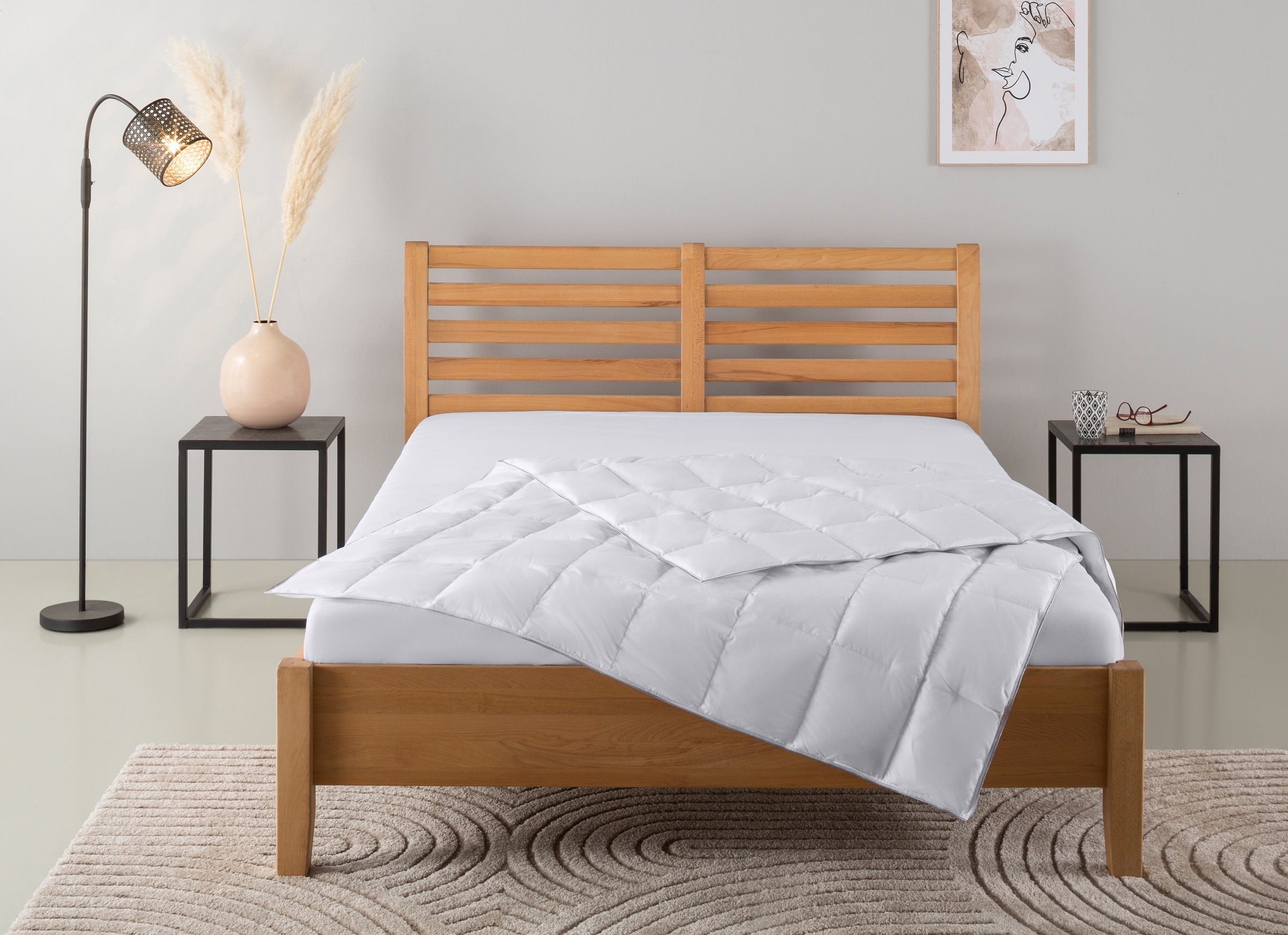 OTTO home Daunenbettdecke "Moulle, Bettdecke 135x200 cm und 155x220 cm" leicht Füllung 90% Daunen & 10% Federn 1 Stk. tlg. Bettdecken, Sommer oder Winter, Decke, Made in Germany, atmungsaktiv