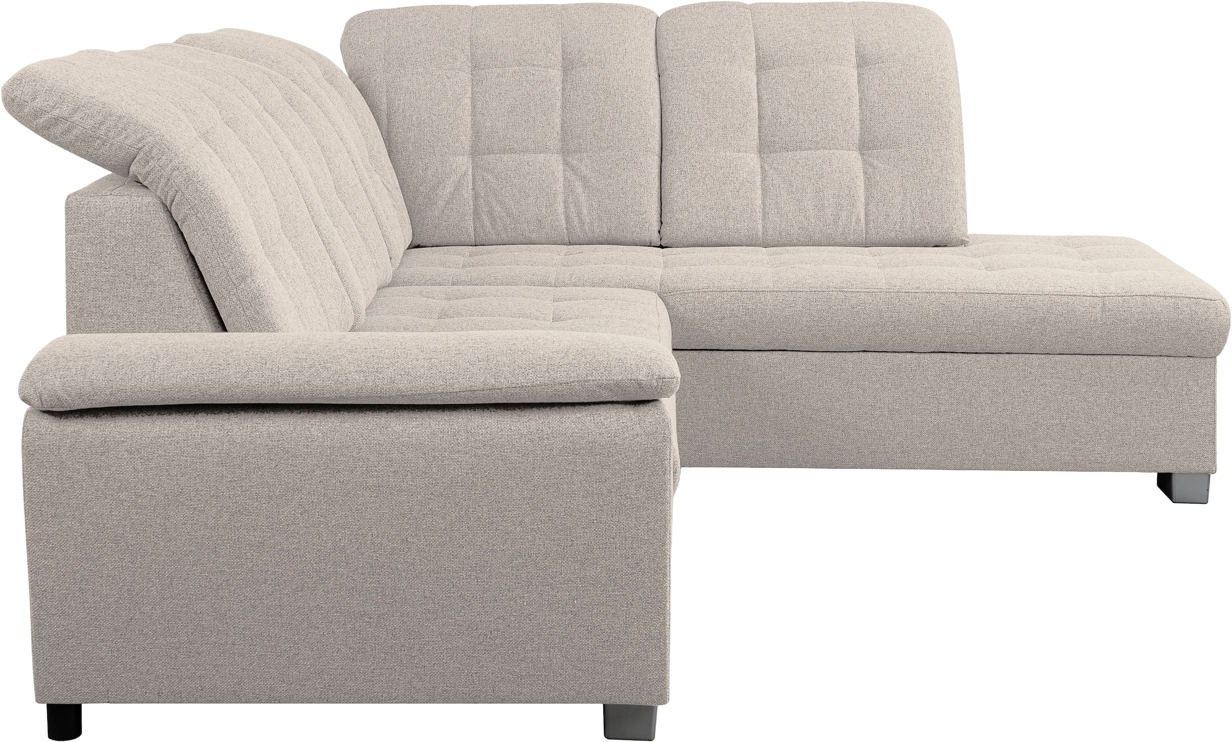 WERK2 Ecksofa »Bonny inkl. Kopfteilverstellung, Bettfunktion, Stauraum, Breite 265cm« Komfortwunder mit Schlaffunktion, verstellbarem Kopfteil & Stauraum.