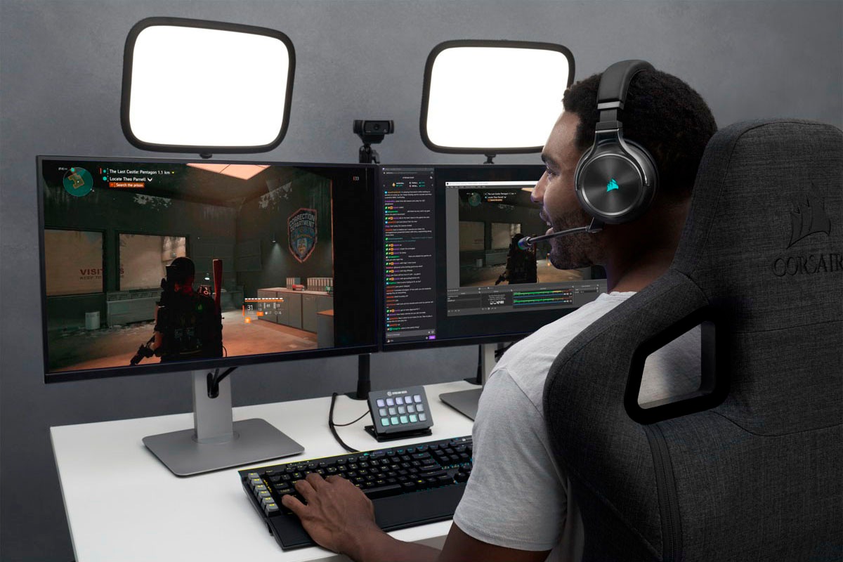 Corsair Gaming-Headset »VIRTUOSO RGB WIRELESS XT«, Bluetooth-WLAN (WiFi), Mikrofon abnehmbar