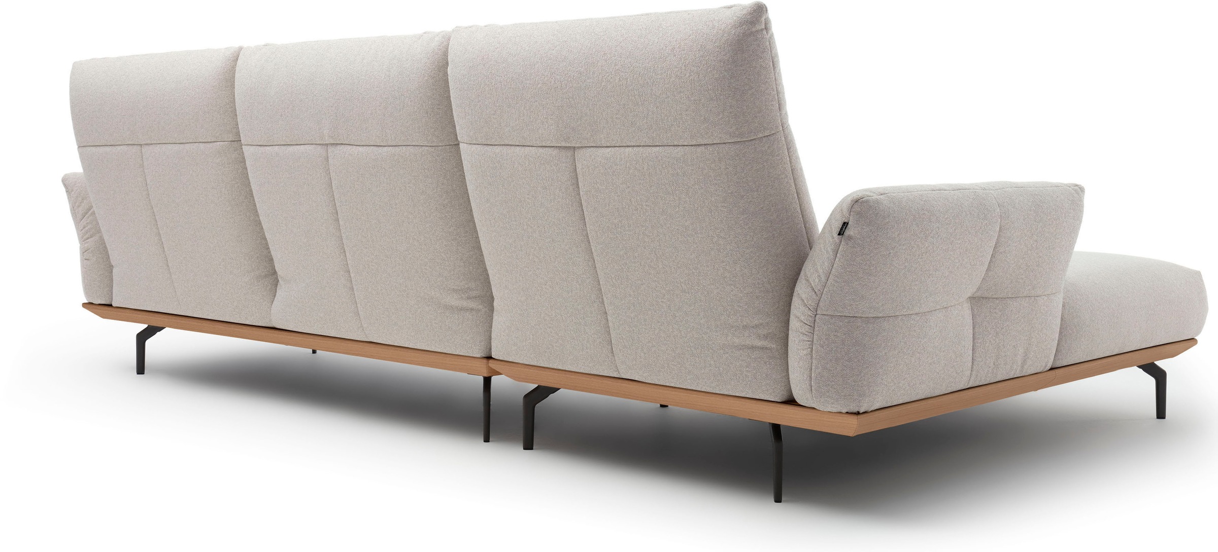 Creation BY ROLF BENZ Ecksofa »CR.460«, Sockel in Eiche, Winkelfüße in Umbragrau, Breite 318 cm